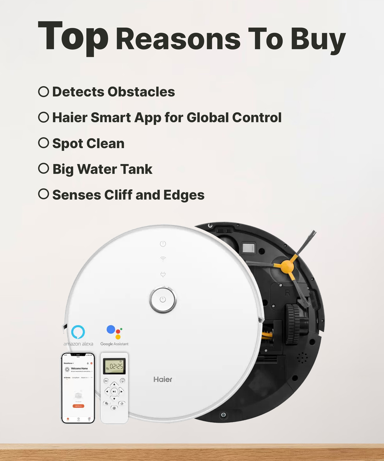 Image of Haier TH27U1 Robotic Floor Cleaner (WiFi Connectivity, Google Assistant and Alexa)