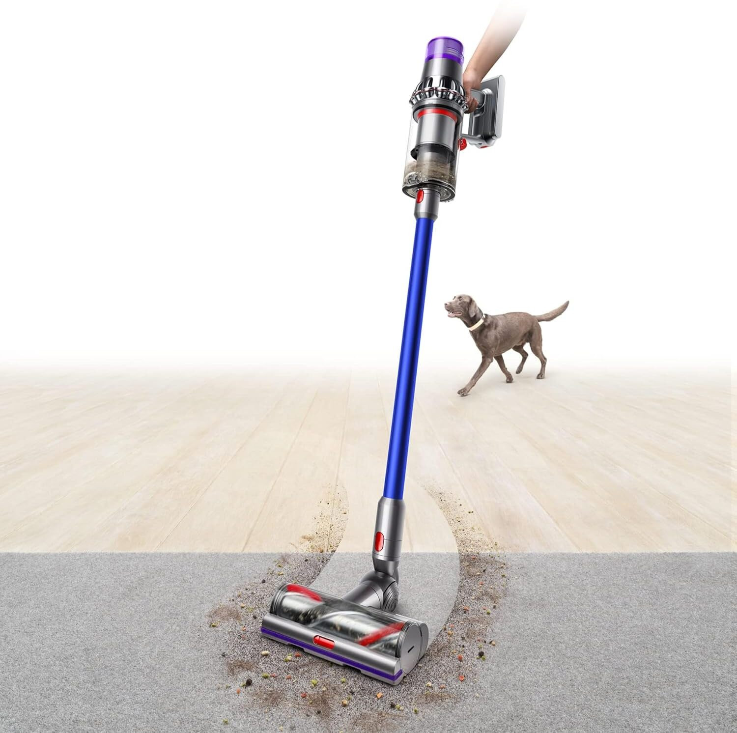 Image of Dyson V11 Absolute Cordless Vacuum Cleaner LCD Screen and 3 power modes, 0.77L bin, 185 Airwatts, 60 mins runtime, rechargeble battery, Cleans floor, high places, under furniture, sofas, mattresses and curtains with Swappable Battery