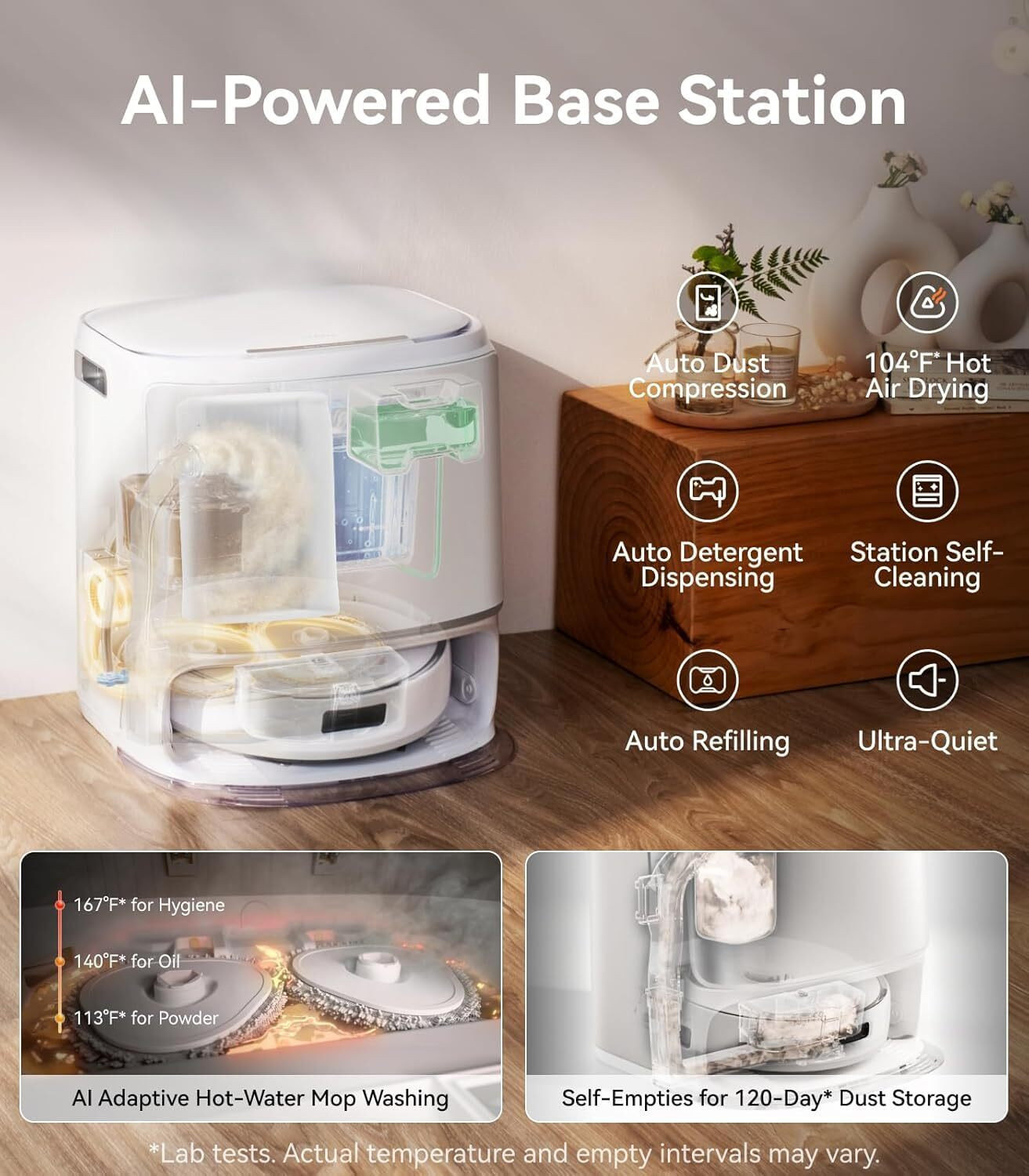Image of Narwal Freo Z10 Robotic Floor Cleaner with 15000Pa HyperSuction, AI-powered Base Station, DualFlow Tangle-Free System, 180 RPM Rotation Speed, Intelligent Particle Sensor, Ultra Quiet (WiFi Connectivity)