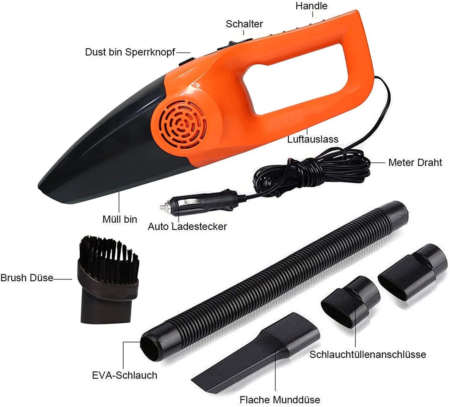 Image of AD-RML Powerful Pro Advance High Suction Power Portable Multipurpose Interior System Car Vacuum Cleaner with 2 in 1 Mopping and Vacuum, Anti-Bacterial Cleaning