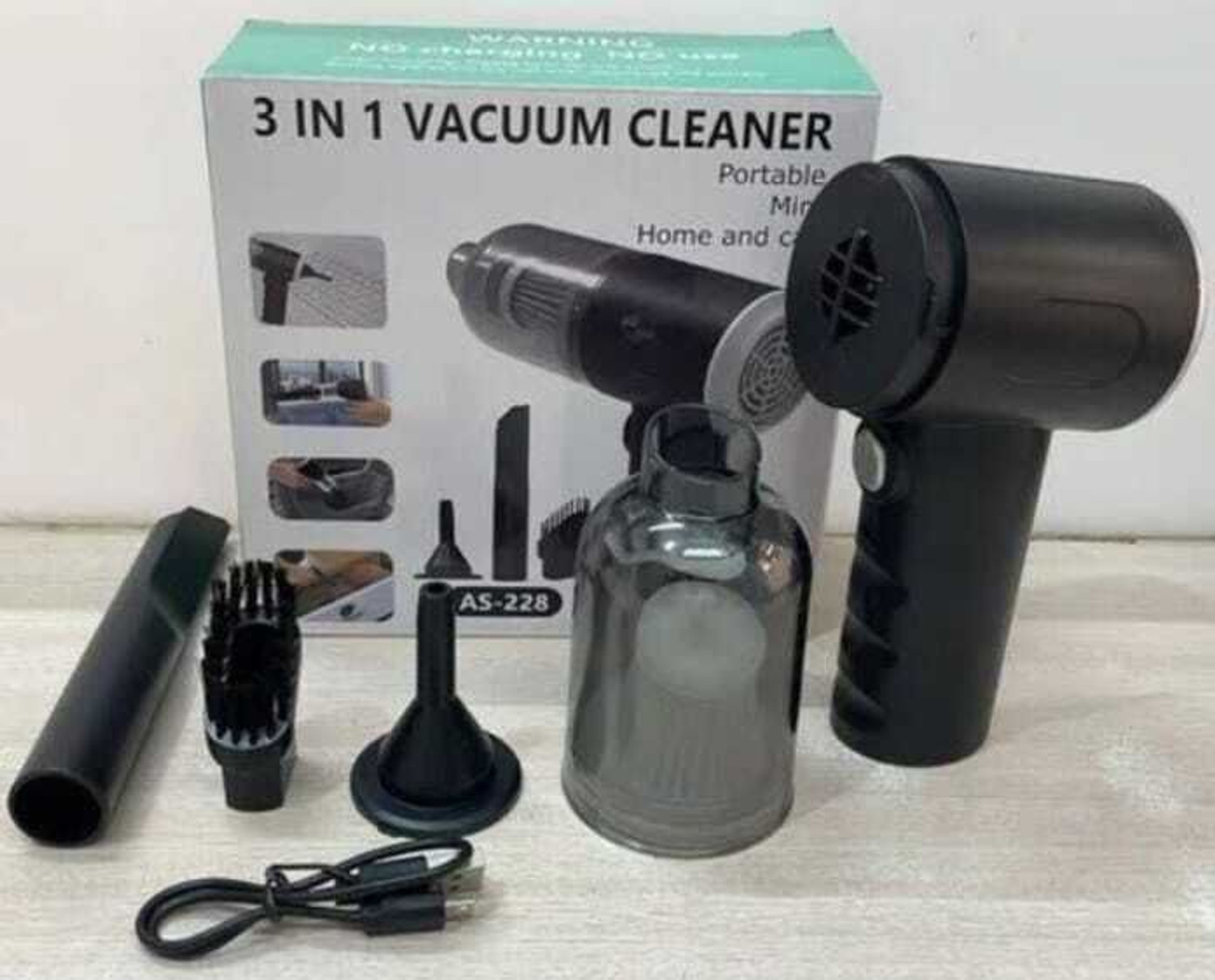 Image of Adi Handheld Portable Vacuum with Strong Suction Cordless Vacuum Cleaner (Black) 01 Car Vacuum Cleaner with Anti-Bacterial Cleaning