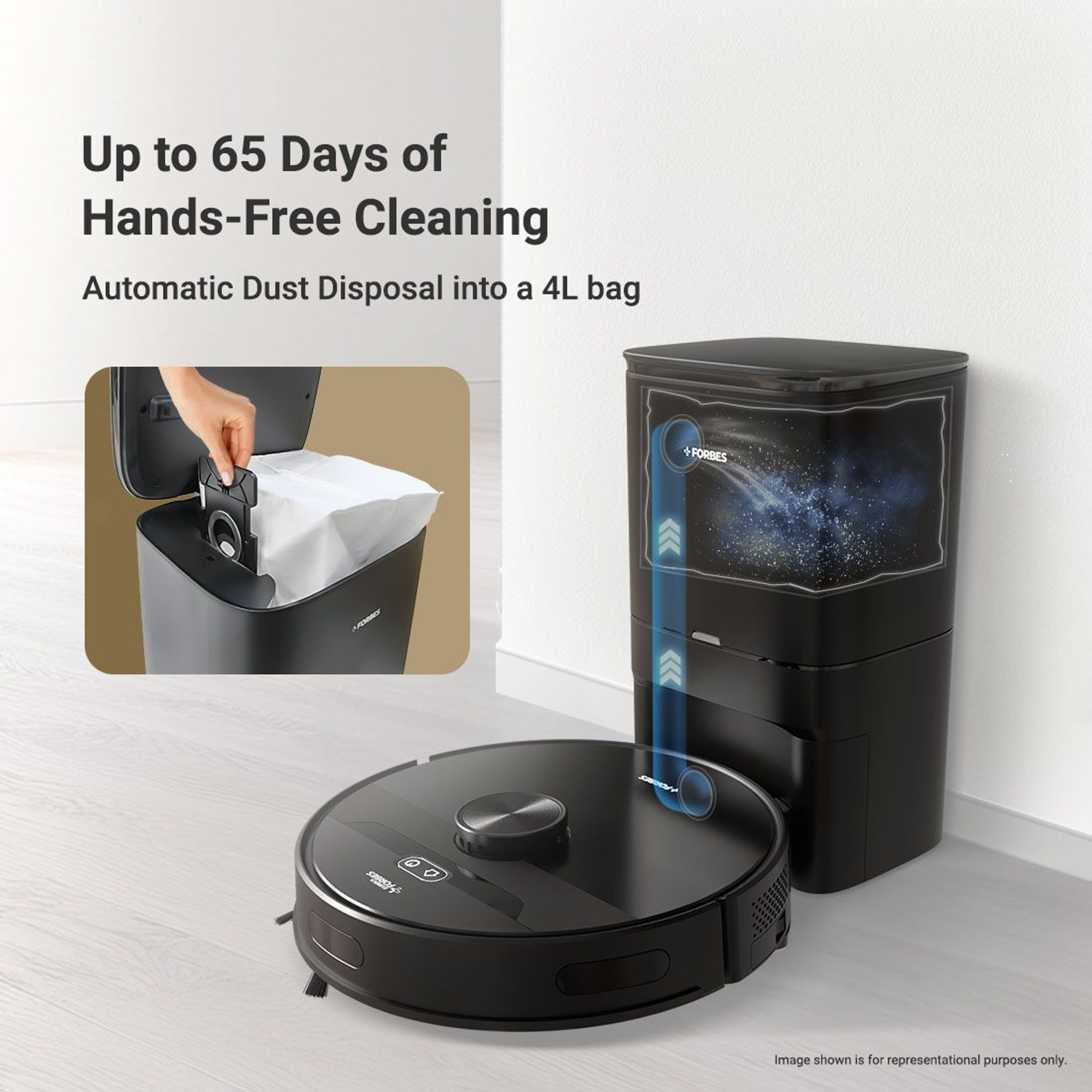 Image of EUREKA FORBES Smartclean Auto Bin S2 Robotic Vacuum Cleaner Robotic Floor Cleaner (WiFi Connectivity)