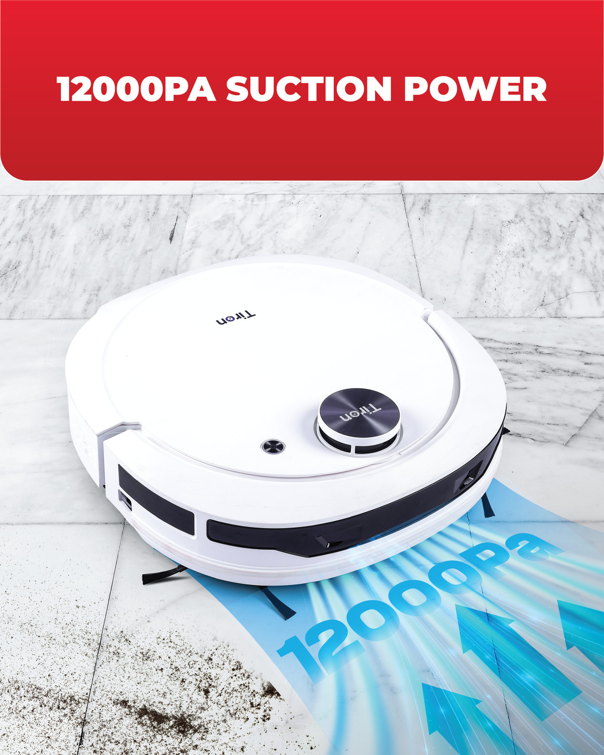 Image of Tiron TRV 40 PRO Robotic Floor Cleaner with 2 in 1 Mopping and Vacuum