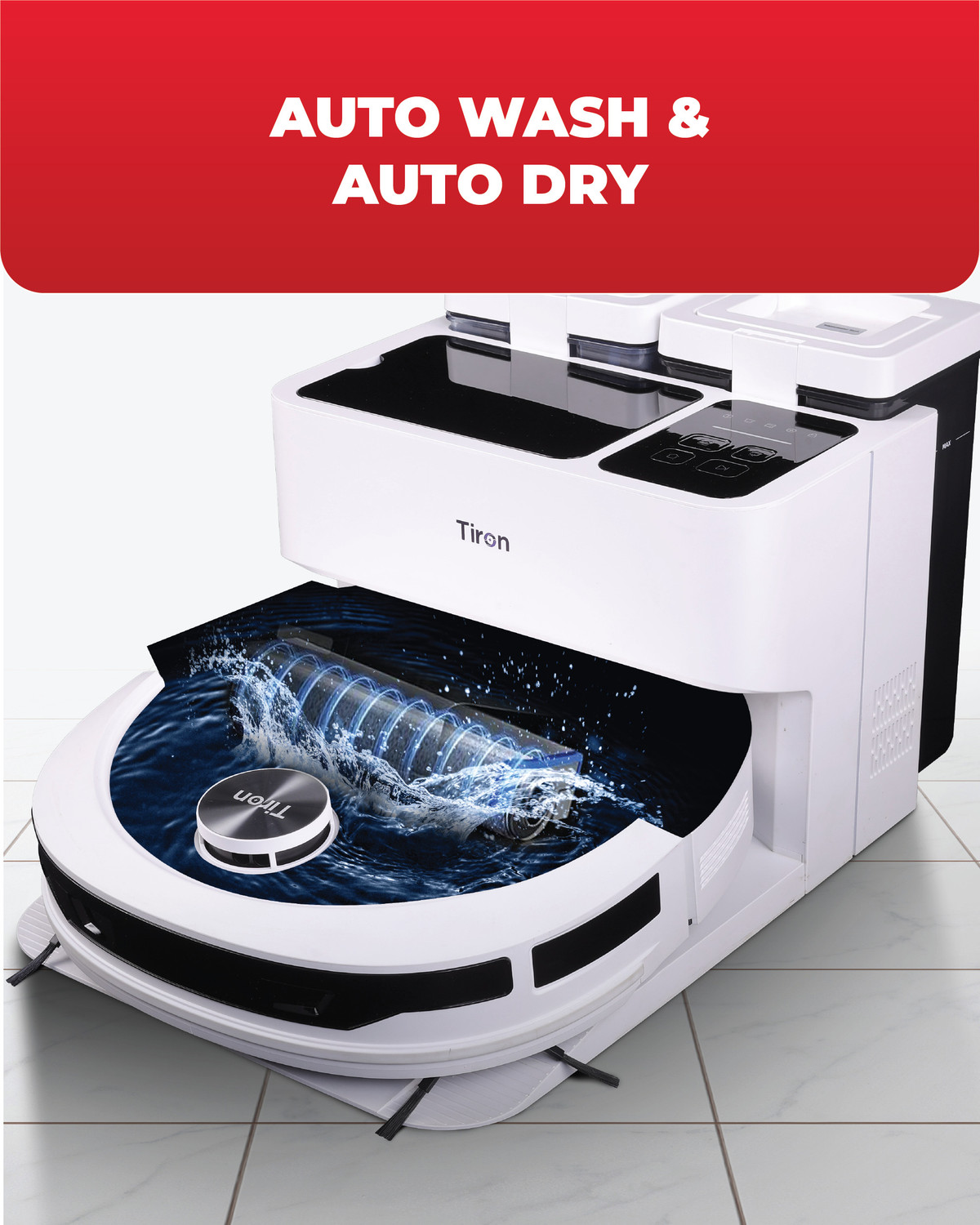 Image of Tiron TRV 40 PRO Robotic Floor Cleaner with 2 in 1 Mopping and Vacuum