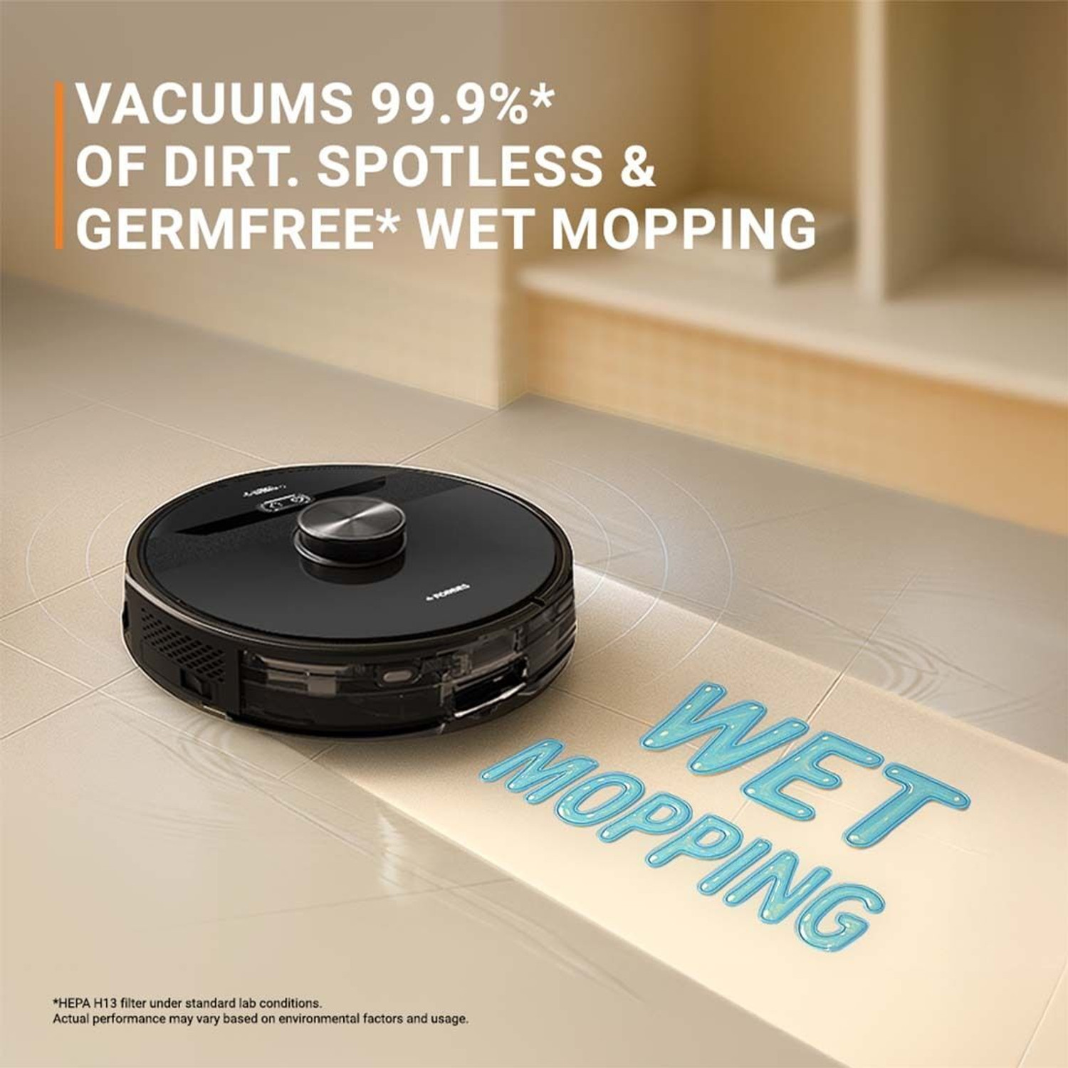 Image of EUREKA FORBES SmartClean Home Mapping Nuo S2 Robotic Floor Cleaner 9000Pa High Suction | LiDAR 3.0 & Quick Home Mapping | Wet Mopping | 5-Hour Run Time | Covers 3000+ Sq. Ft. | Smart App Control | Voice Control with 2 in 1 Mopping and Vacuum, Anti-Bacterial Cleaning (WiFi Connectivity, Google Assistant and Alexa)