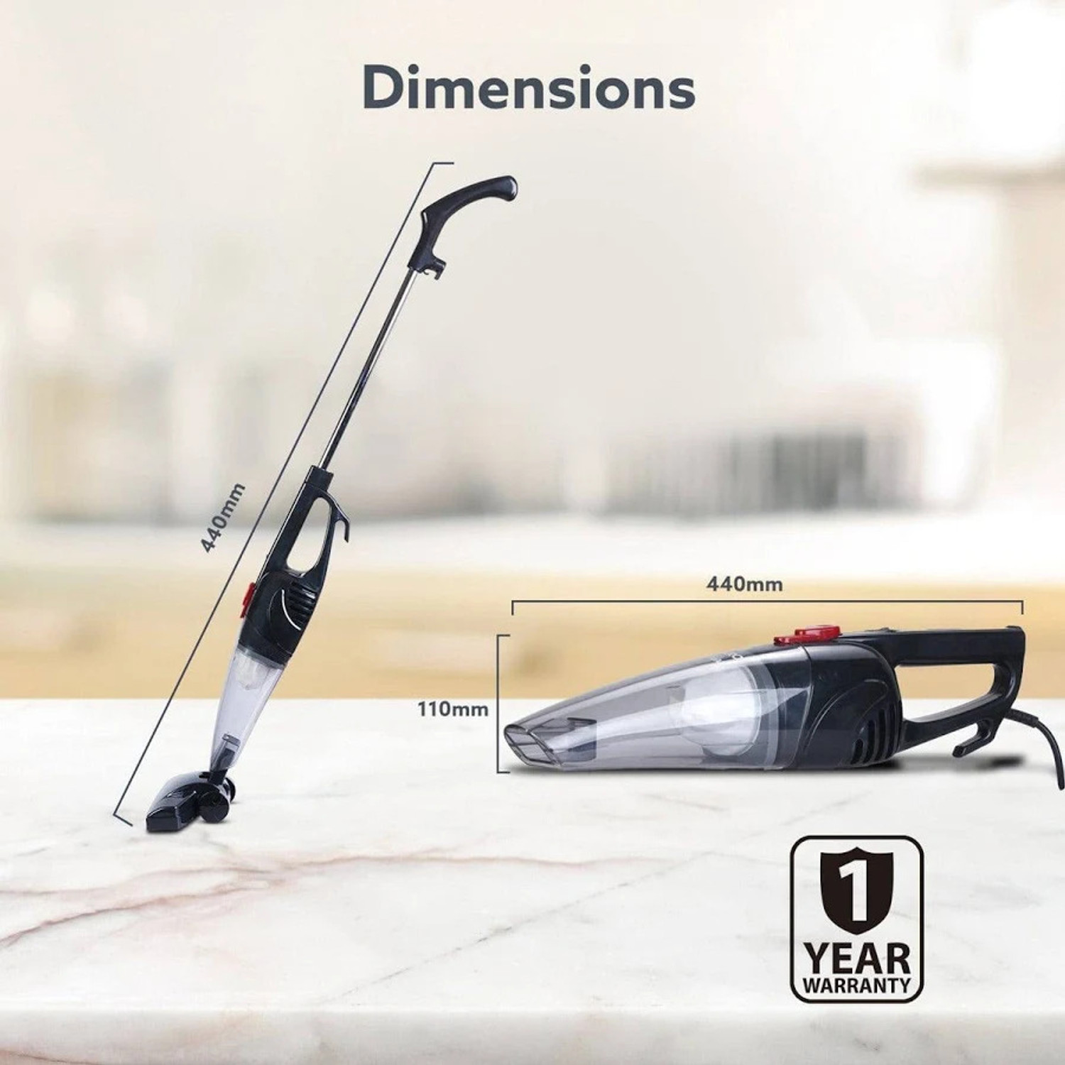 Image of AGARO Regal Plus 33423 Hand-held Vacuum Cleaner with Reusable Dust Bag