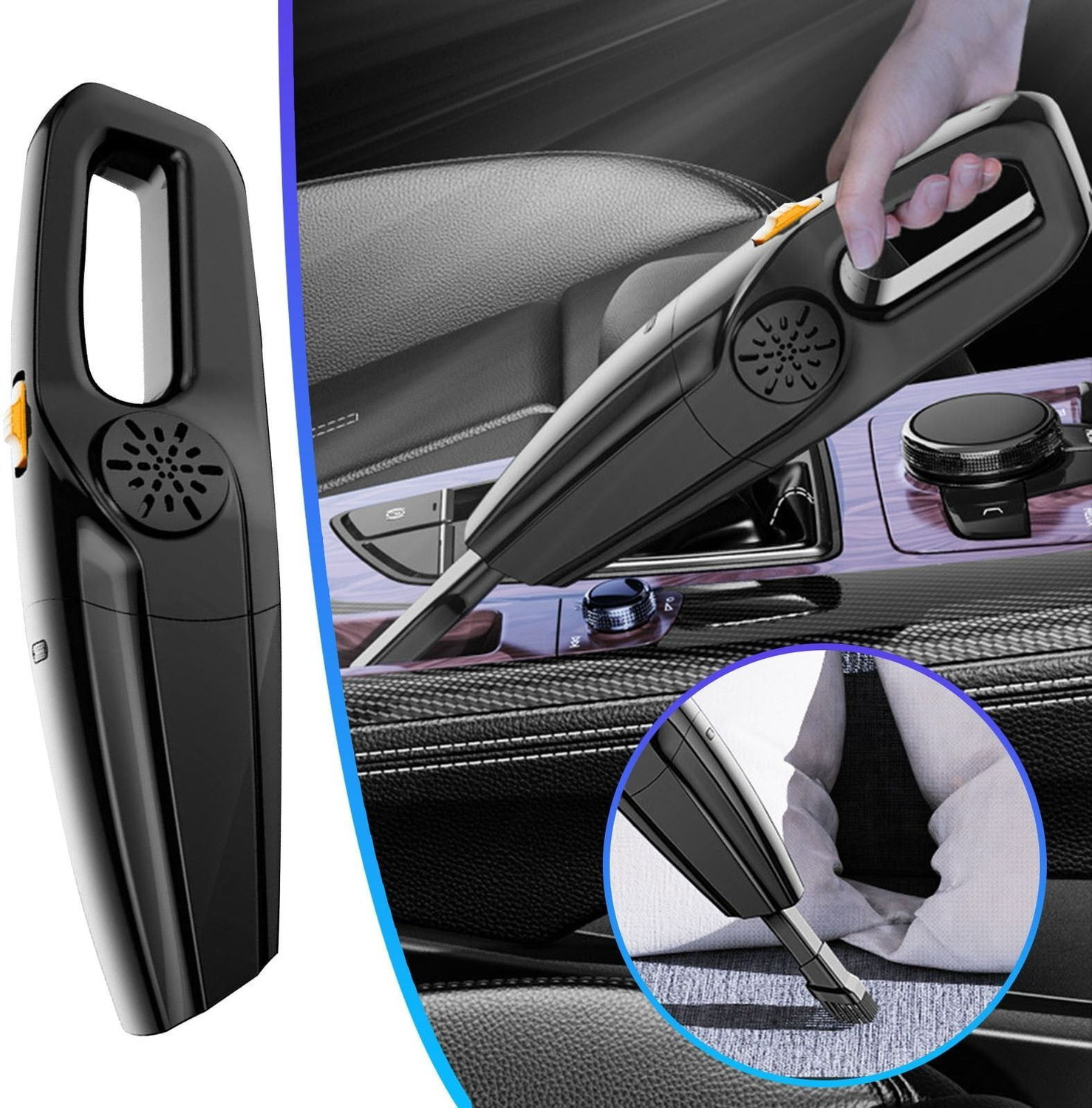 Image of GaxQuly Handheld Cordless Car Vacuum Cleaner Rechargeable for Home,Office,Pet Hair Hand-held Vacuum Cleaner with Reusable Dust Bag, 2 in 1 Mopping and Vacuum