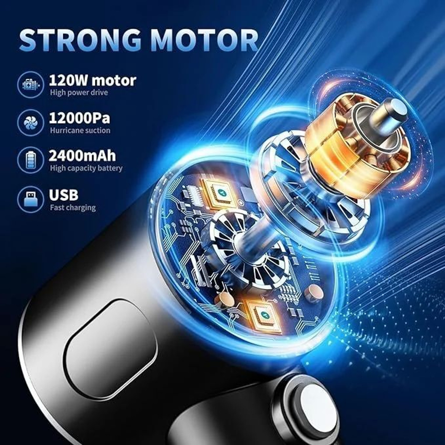 Image of SUTARIYA ENTERPRISE SE 3-in-1 Portable Car Vacuum Cleaner Powerful Dust Vehicle Interior Cleaner Cordless Vacuum Cleaner with Swappable Battery