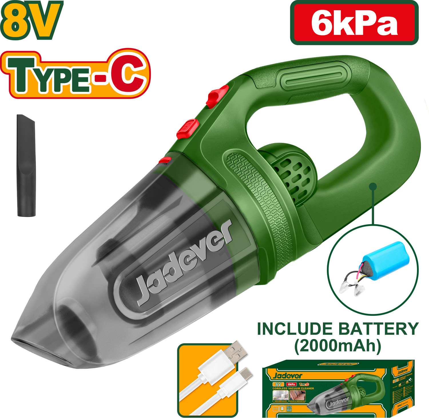 Image of JADEVER JDLV0801 Hand-held Vacuum Cleaner (WiFi Connectivity)