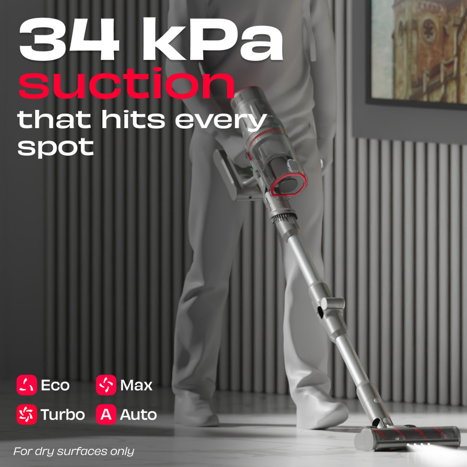 Image of Nuuk Ren Pro Wet & Dry Vacuum Cleaner 34 kPa, Adaptive SuctionTech,180 degree Bending FlexiStick, 8 Attachments with Anti-Bacterial Cleaning, Swappable Battery, 2 in 1 Mopping and Vacuum