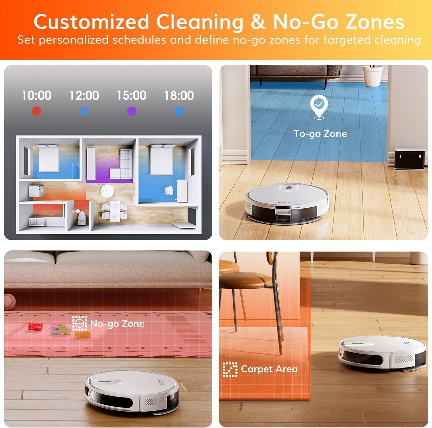 Image of ILIFE V20 Robotic Vacuum Cleaner with SoF Navigation, @5000Pa Powerful Suction Robotic Floor Cleaner with 2 in 1 Mopping and Vacuum, Anti-Bacterial Cleaning (WiFi Connectivity, Google Assistant and Alexa)