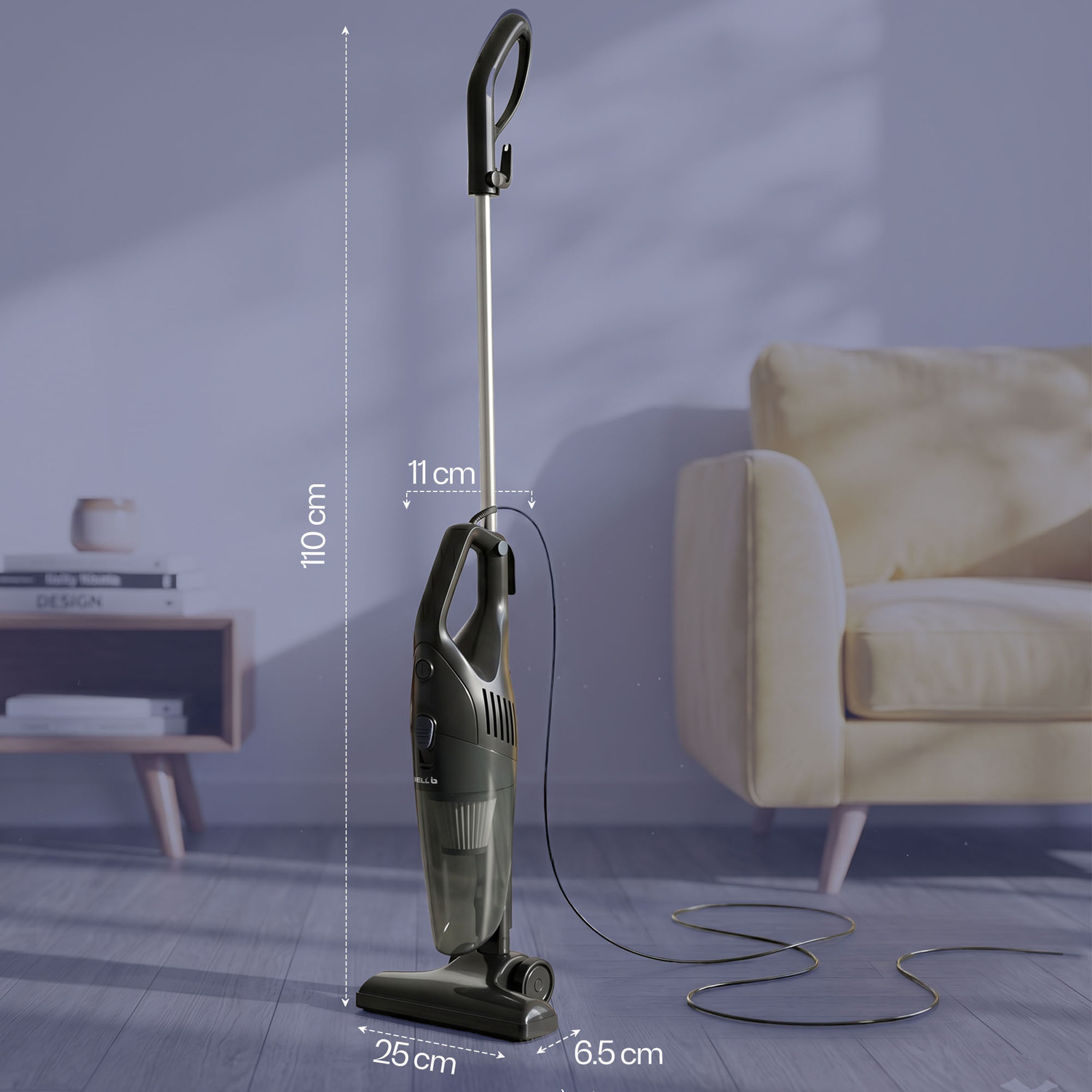 Image of iBELL TURBOSTICK650 Stick Vacuum Cleaner Washable Hepa Filter Crevice Tool Wet & Dry Vacuum Cleaner with Anti-Bacterial Cleaning