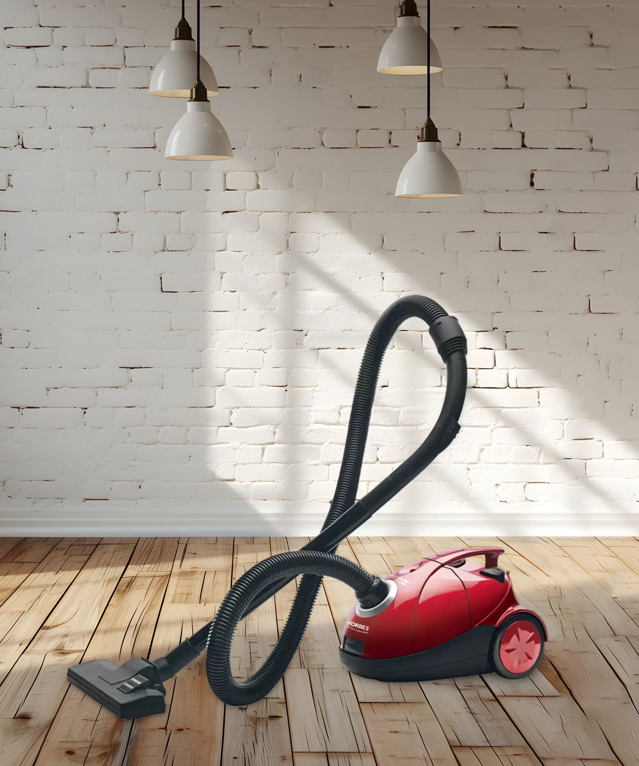 Image of EUREKA FORBES Quick Clean DX Dry Vacuum Cleaner with 1200 Watts Powerful Suction Control, 3 Free Reusable dust Bag Worth Rs 500, Comes with Multiple Accessories, Dust Bag Full Indicator (Red), Standard with Reusable Dust Bag (Red, Black)