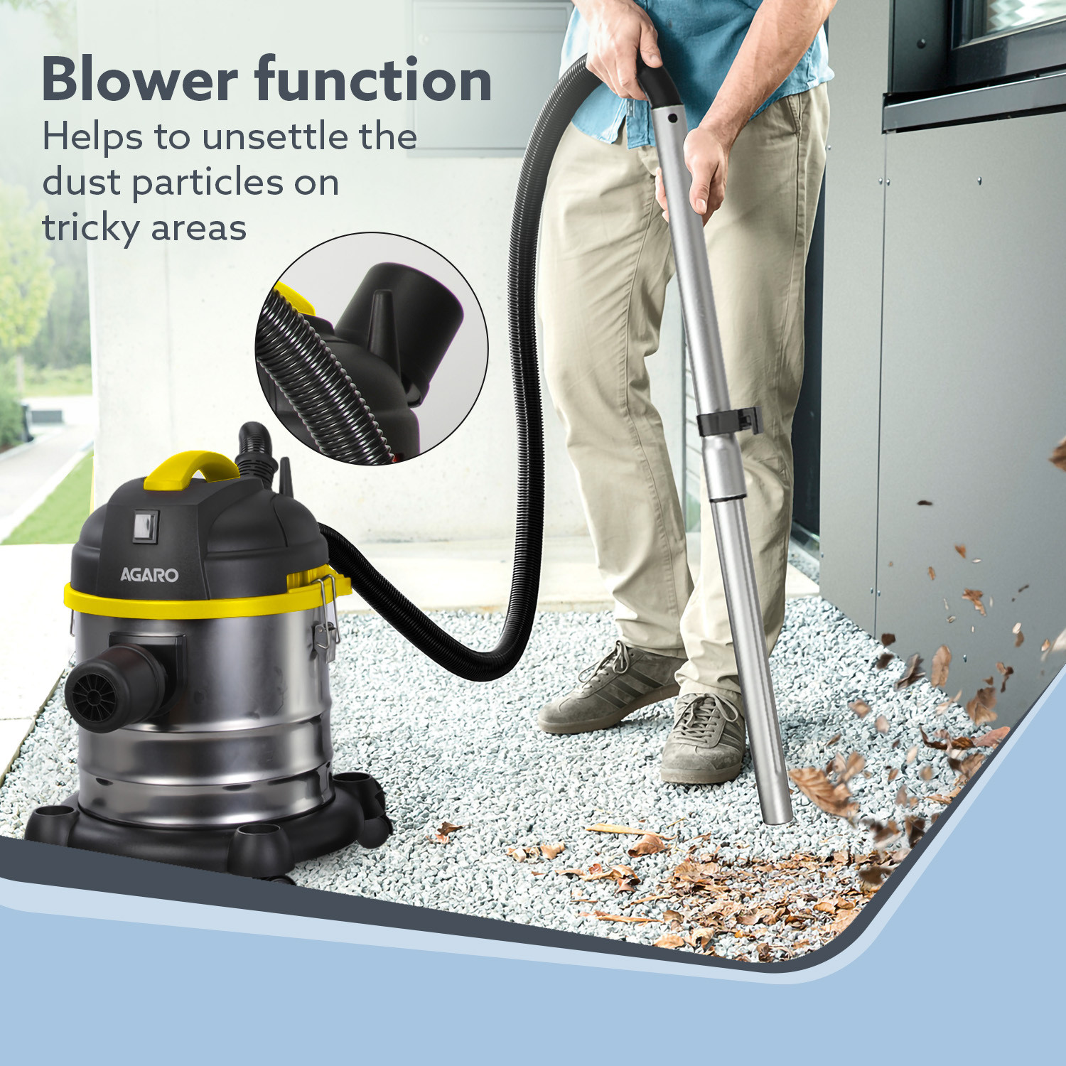 Image of AGARO Ace 1600W Wet & Dry Vacuum Cleaner with Reusable Dust Bag