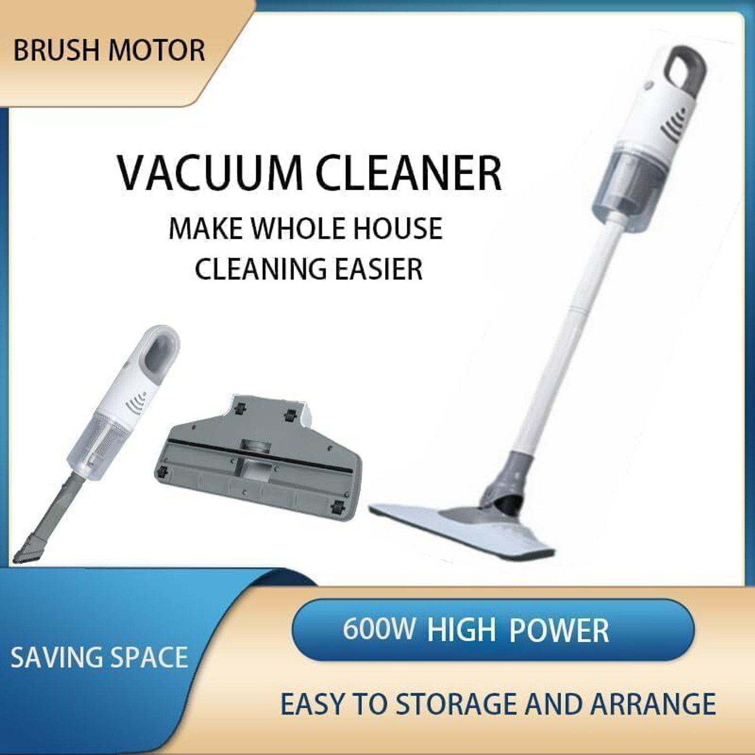 Image of DEESSE Upright Wet & Dry Vacuum Cleaner for Home 600W with 15KPA Power Suction Hand-held Vacuum Cleaner