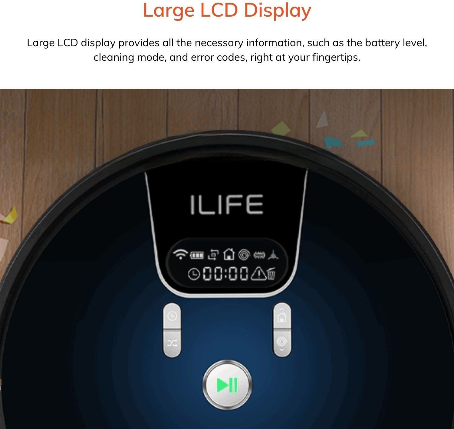 Image of ILIFE A80 Pro, Dry & Wet, 2300Pa,Robotic Vacuum Cleaner, 3200mAh,HoneyComb Dust Tank Robotic Floor Cleaner with 2 in 1 Mopping and Vacuum, Anti-Bacterial Cleaning (WiFi Connectivity, Google Assistant and Alexa)