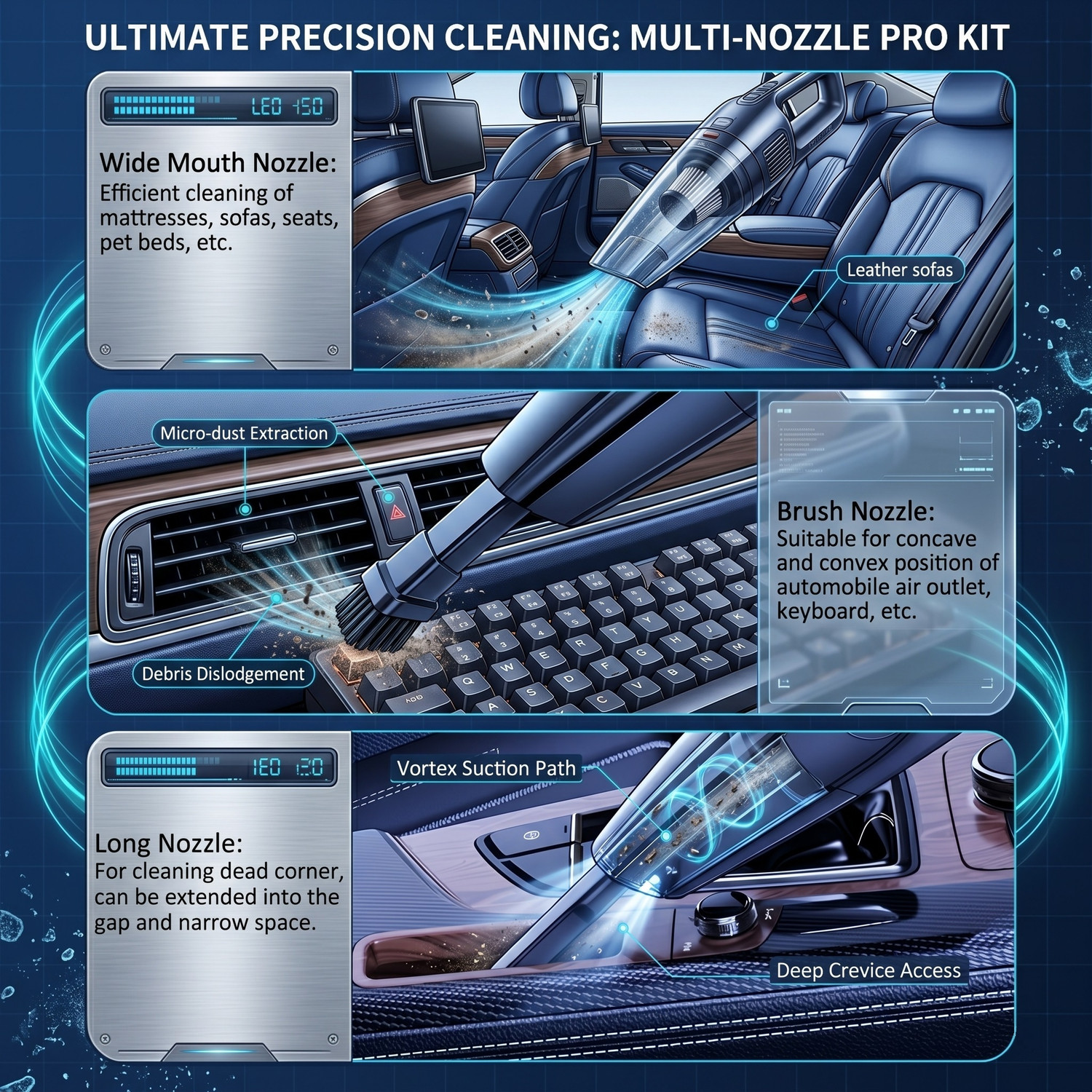 Image of ORNOTA Portable Cordless Vacuum Cleaner for Spills, Crumbs, Dust & Tiny Debris Removal Cordless Vacuum Cleaner with 2 in 1 Mopping and Vacuum, Anti-Bacterial Cleaning