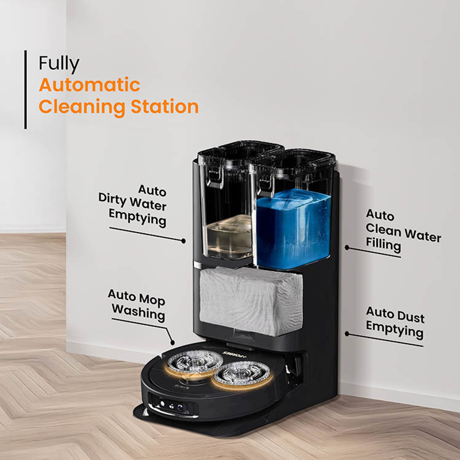 Image of EUREKA FORBES Robotic Floor Cleaner Robotic Floor Cleaner with 2 in 1 Mopping and Vacuum (WiFi Connectivity, Google Assistant and Alexa)