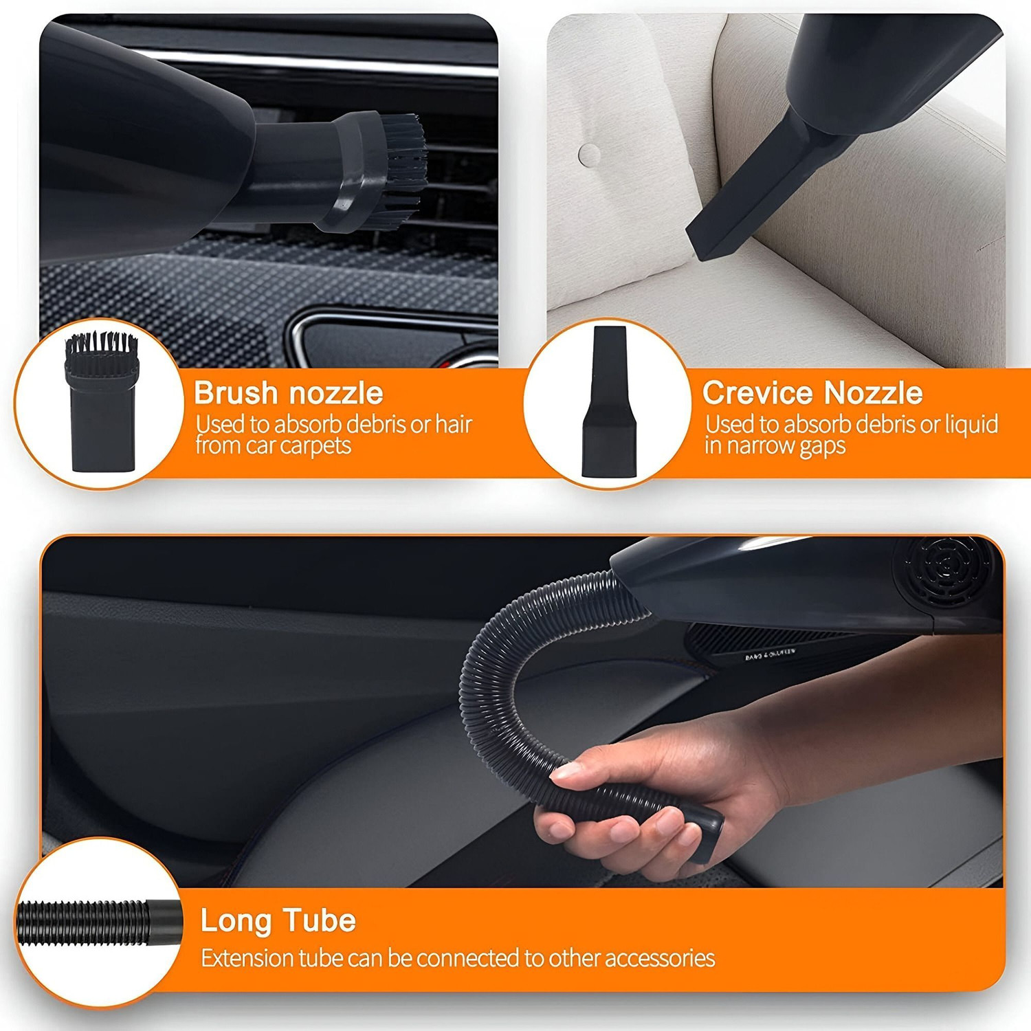 Image of TEXUM TVC /A80 Car Vacuum Cleaner with Reusable Dust Bag, Swappable Battery