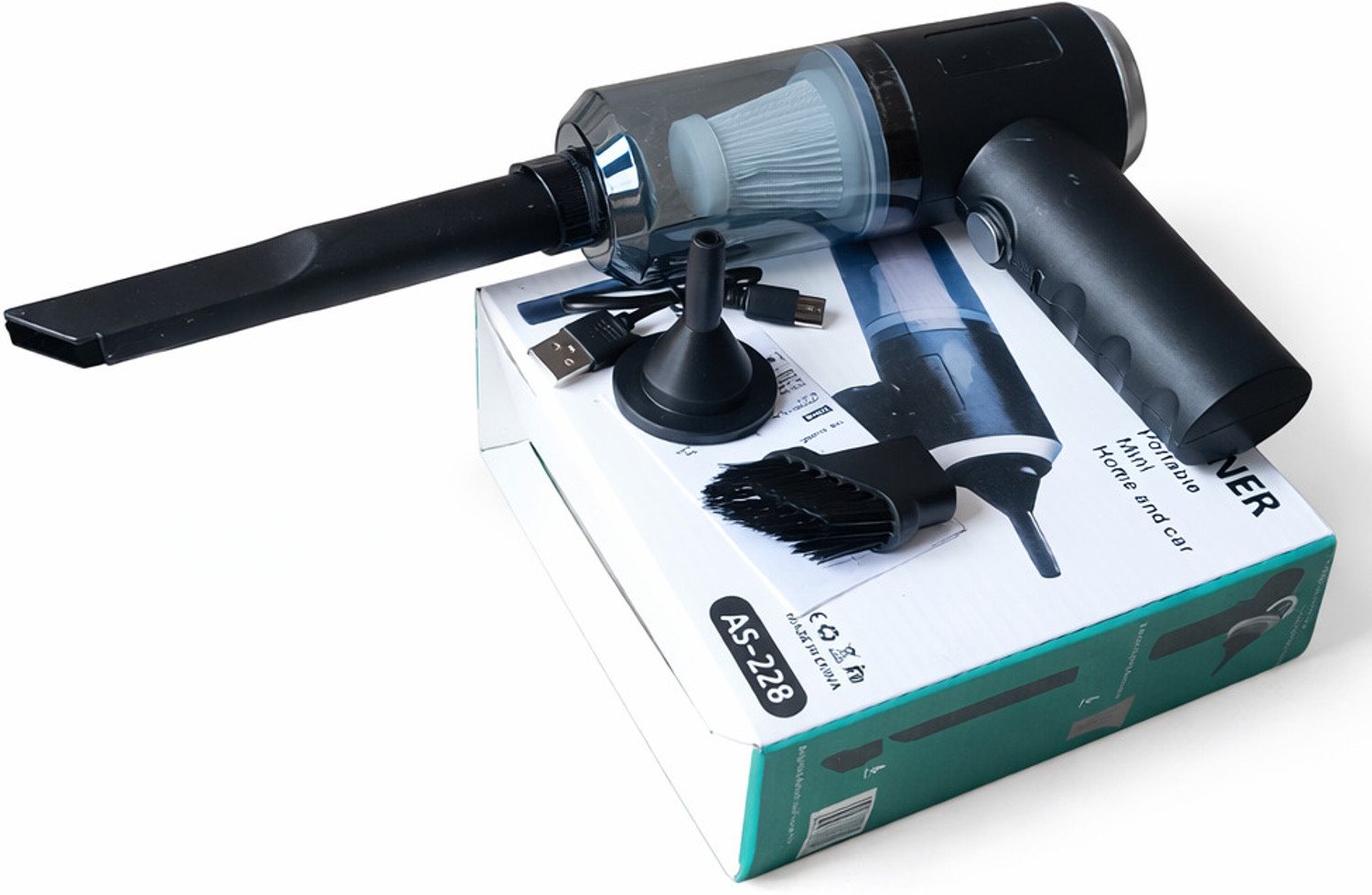 Image of Wrixty VC AS-228 VC 3in1 car vacuum cleaner Hand Held VC Hand-held Vacuum Cleaner with 2 in 1 Mopping and Vacuum, Ozone Air Purification Technology