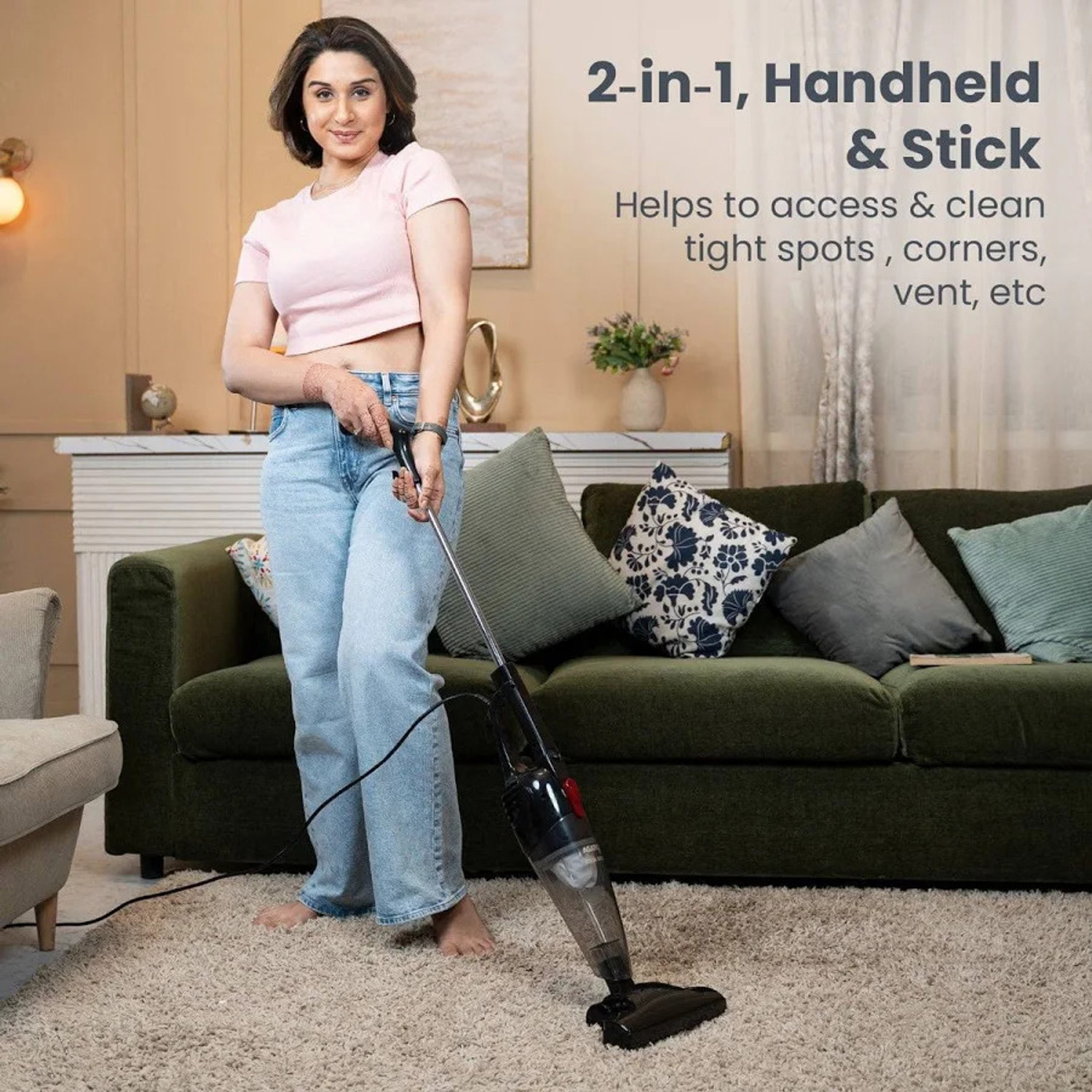 Image of AGARO Regal Plus 33423 Hand-held Vacuum Cleaner with Reusable Dust Bag