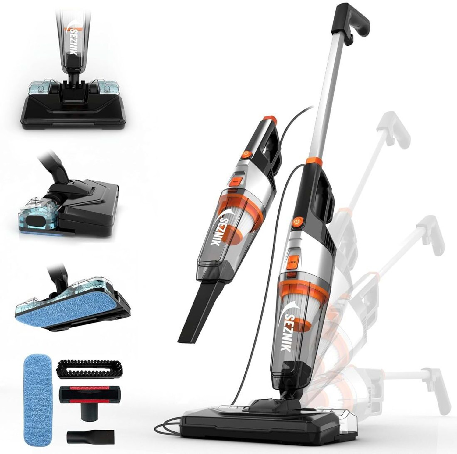 Image of SEZNIK Turbo Sweep Hand-held Vacuum Cleaner with 3 in 1 Mopping and Vacuum Hand-held Vacuum Cleaner with 2 in 1 Mopping and Vacuum
