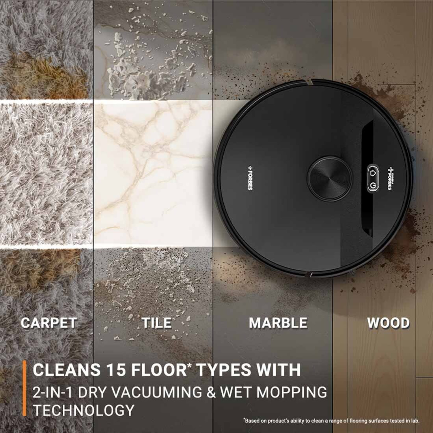 Image of EUREKA FORBES SmartClean Home Mapping Nuo S2 Robotic Floor Cleaner 9000Pa High Suction | LiDAR 3.0 & Quick Home Mapping | Wet Mopping | 5-Hour Run Time | Covers 3000+ Sq. Ft. | Smart App Control | Voice Control with 2 in 1 Mopping and Vacuum, Anti-Bacterial Cleaning (WiFi Connectivity, Google Assistant and Alexa)