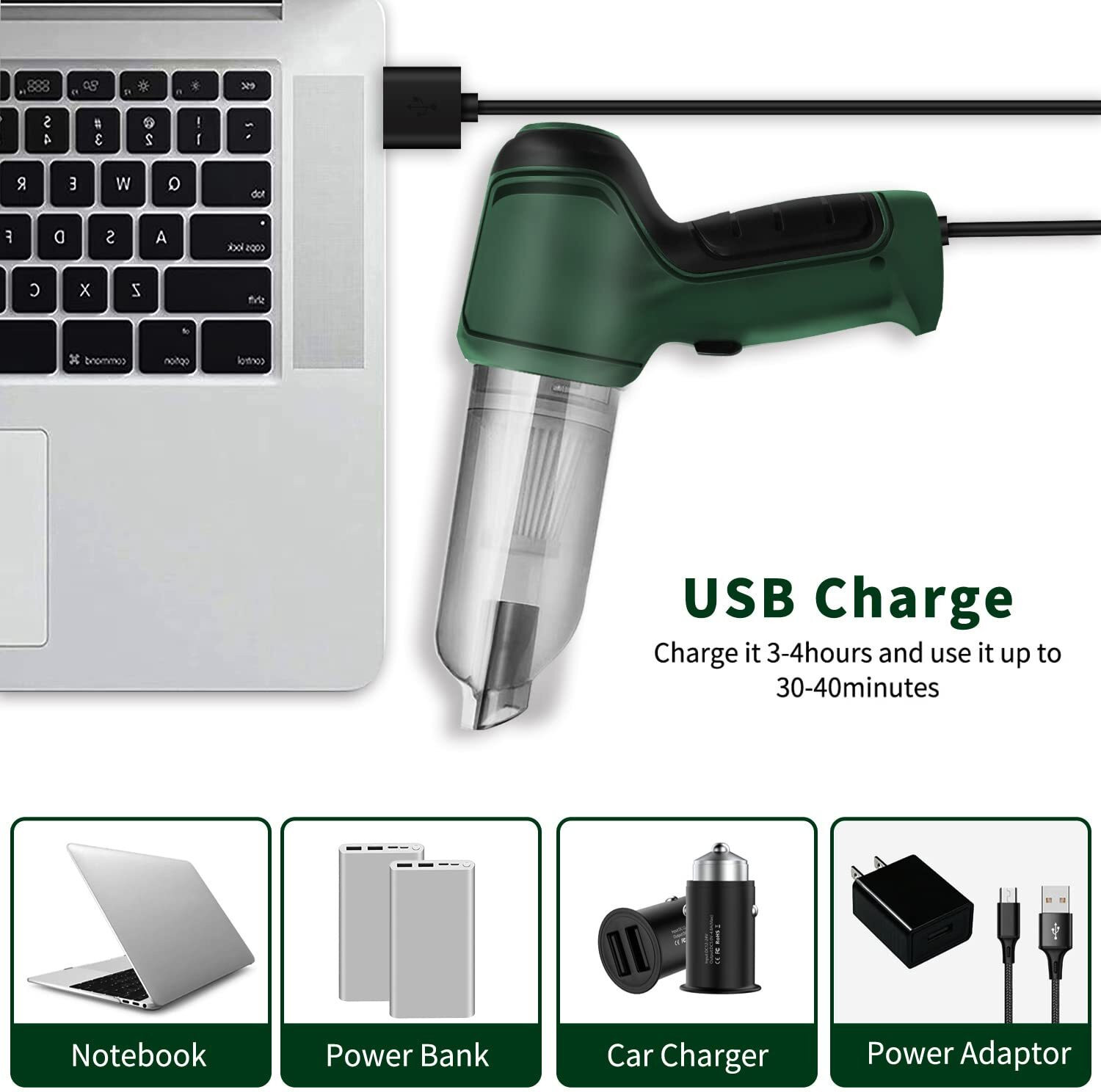 Image of BAWALY Wireless Handheld Heavy 9000Pa Suction With Air Blower For Home,Office,Window Car Vacuum Cleaner