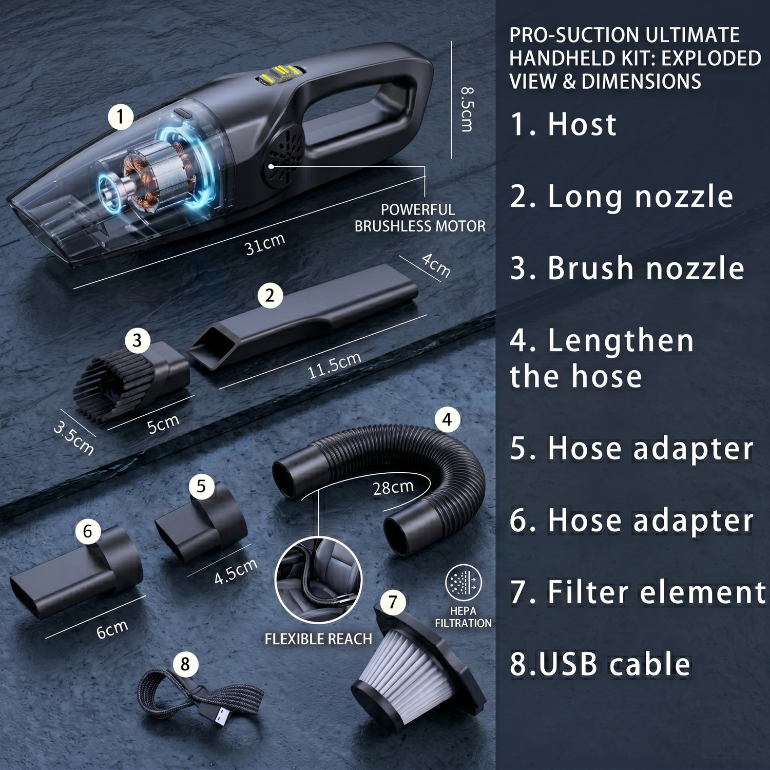 Image of ORNOTA Portable Cordless Vacuum Cleaner for Spills, Crumbs, Dust & Tiny Debris Removal Cordless Vacuum Cleaner with 2 in 1 Mopping and Vacuum, Anti-Bacterial Cleaning