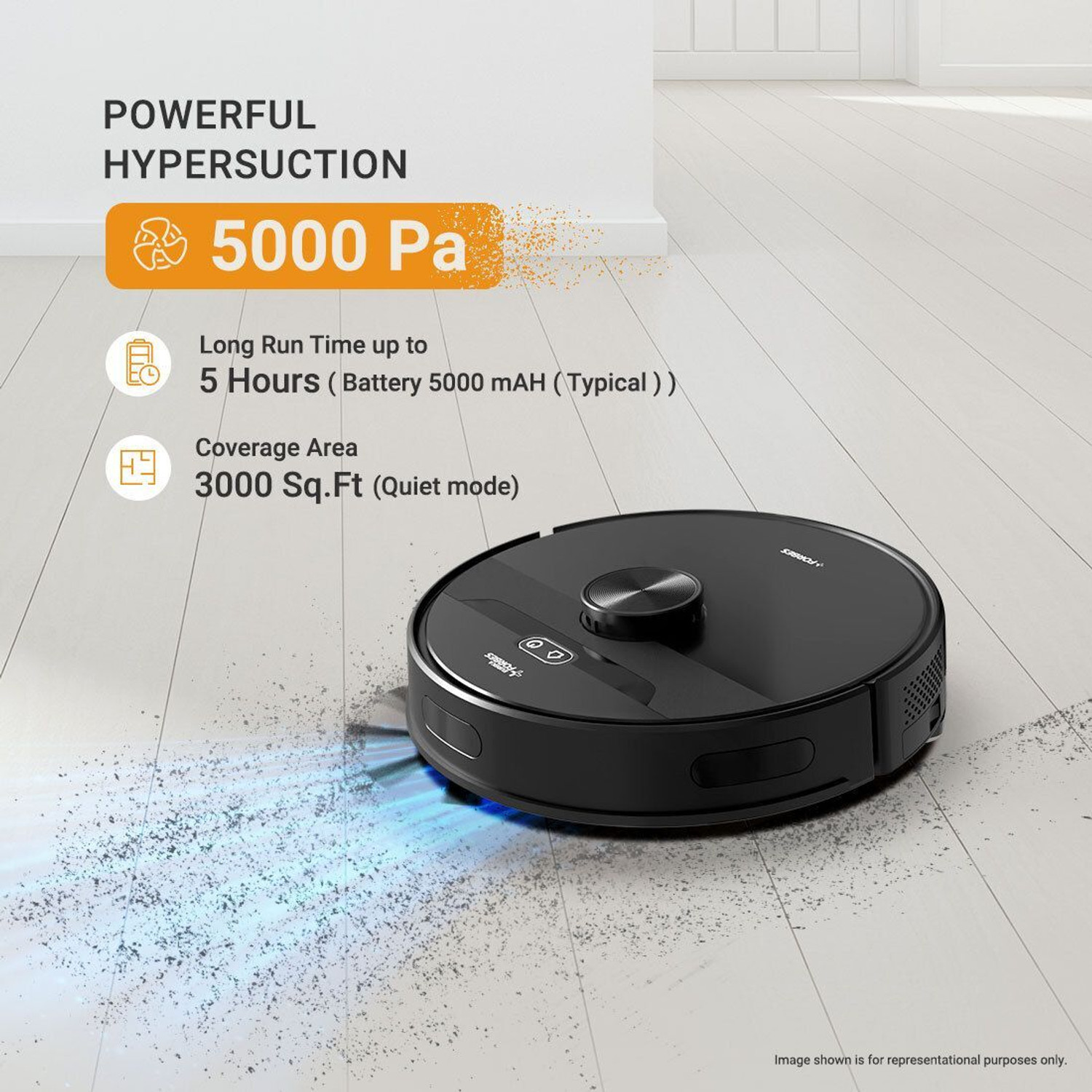Image of Euroclean Eureka Forbes Forbes Smartclean With Home Mapping Pro Robotic Vacuum Cleaner Robotic Floor Cleaner (WiFi Connectivity)