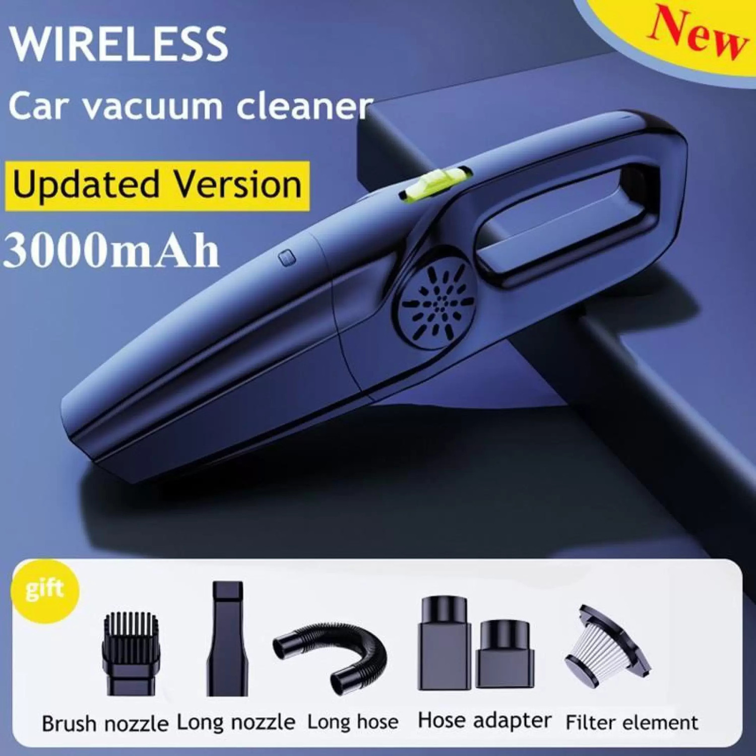 Image of OXERPRO Home /Car Wireless Vacuum Cleaner Wet /Dry Dual Use Vacuum Cleaner.EV-371 Car Vacuum Cleaner