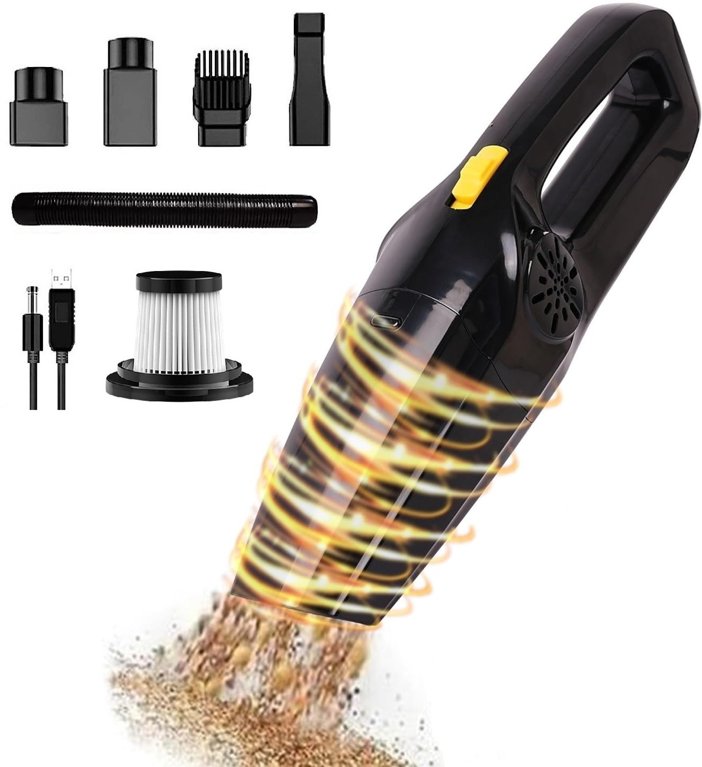 Image of fynest WIRELESS Vacuum Cleaner, Superb Power Suction, Car, Office, Home, Rechargeable Car Vacuum Cleaner with Anti-Bacterial Cleaning