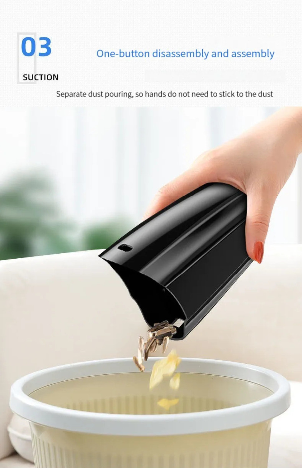 Image of Leemoza Wireless Vacuum Cleaner, Powerful Suction for Car, Home, Office Rechargeable Car Vacuum Cleaner with Anti-Bacterial Cleaning