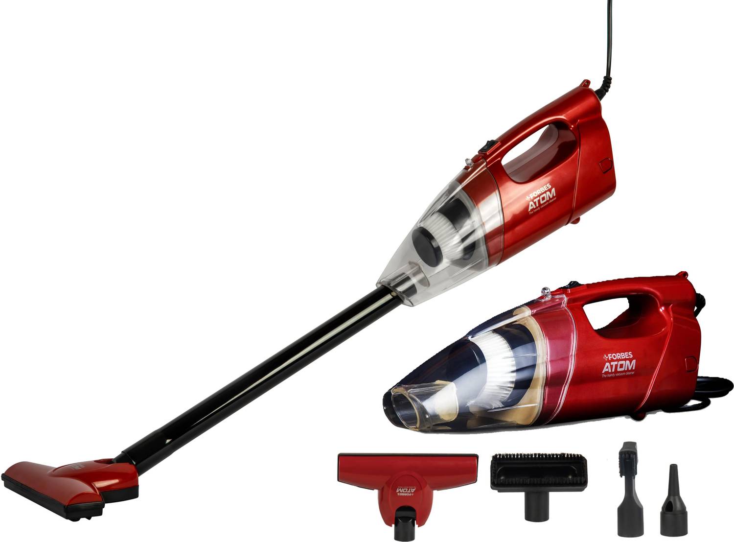 EUREKA FORBES Atom Hand-held Vacuum Cleaner 12,000 Pa Powerful Suction Power, 2-In-1, Handheld & Stick Functions, Blower Function, Can be used as Inflator for toys, For Home Use, with Washable Filter with Reusable Dust Bag