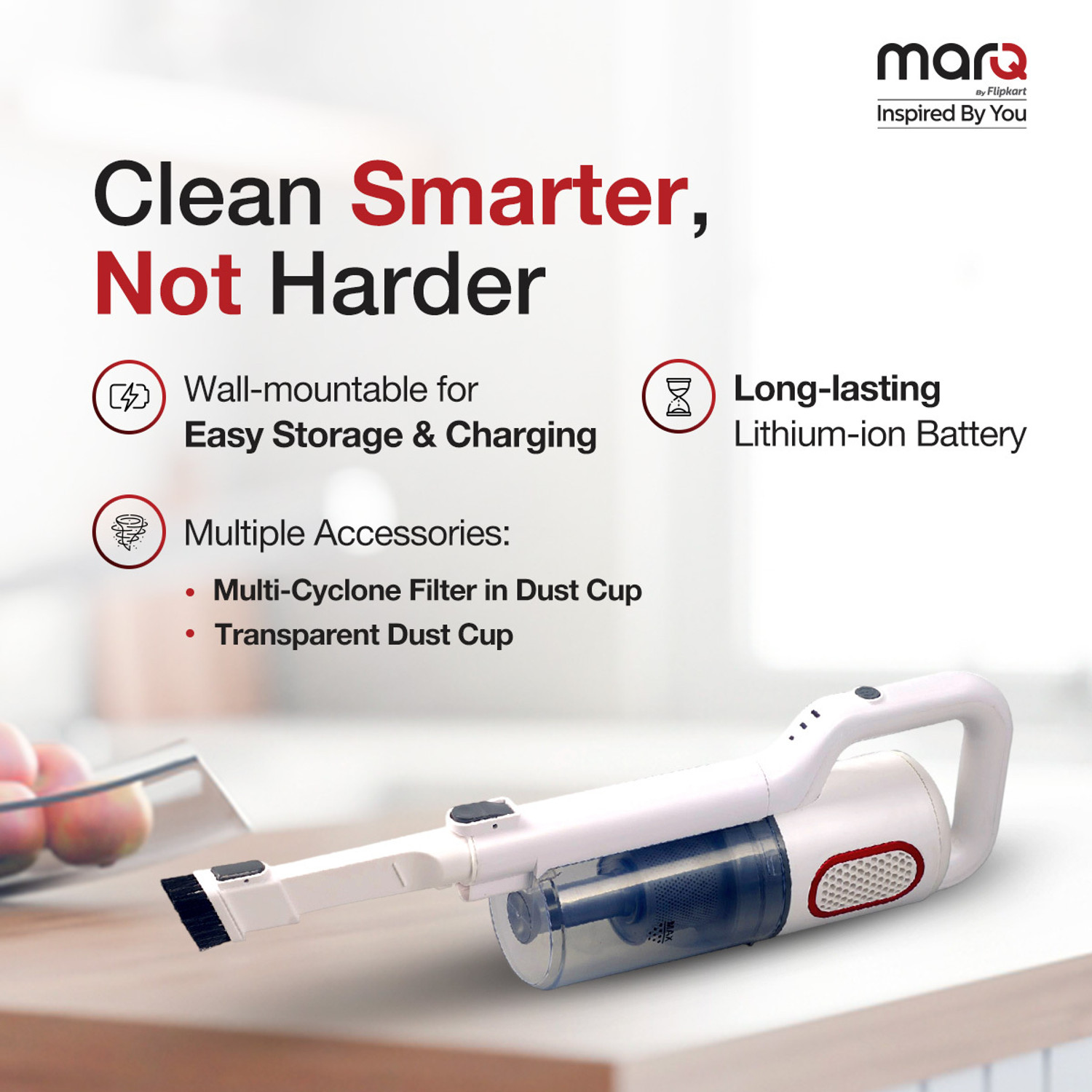 Image of MarQ by Flipkart 120W powered by built-in battery Dry Vacuum Cleaner