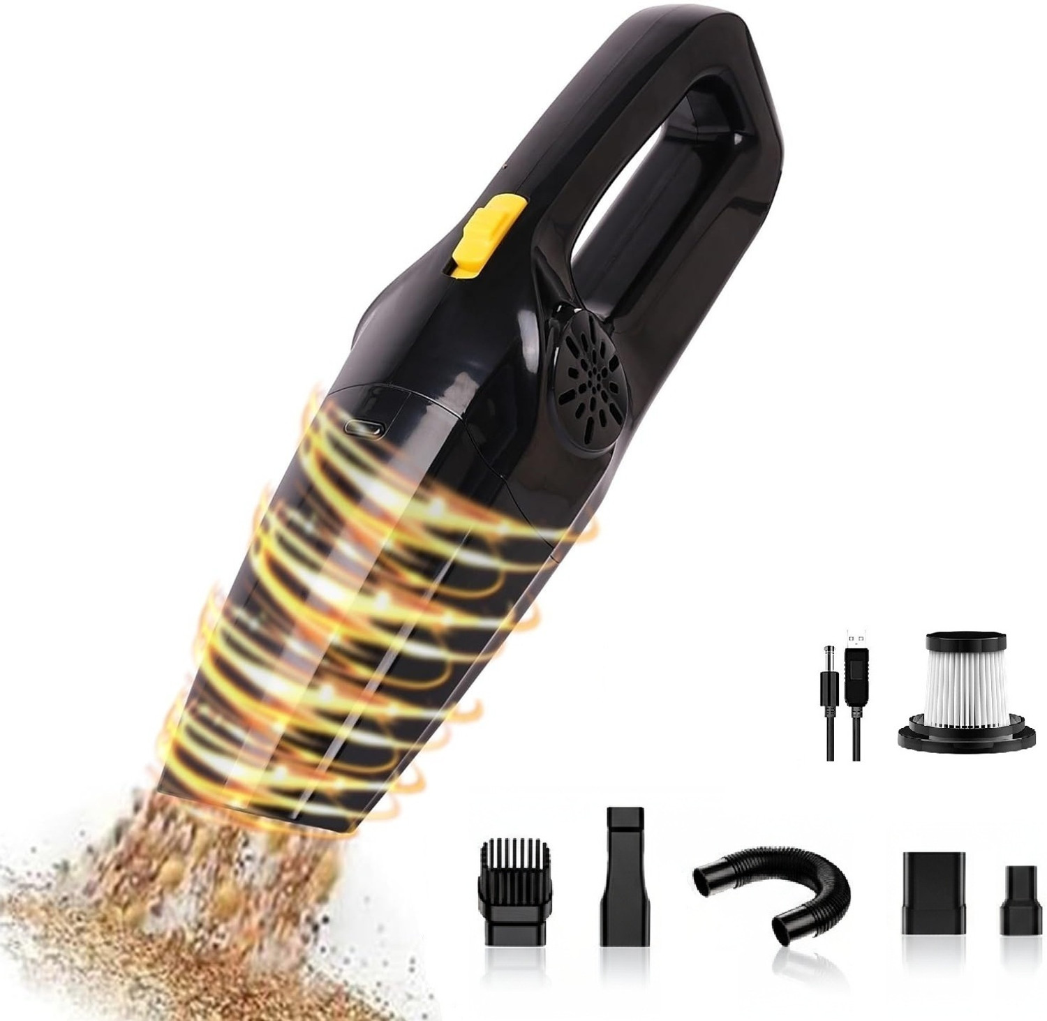 Image of fynest WIRELESS Vacuum Cleaner, High Suction Power, Car, Office, Home, Rechargeable Car Vacuum Cleaner with Anti-Bacterial Cleaning
