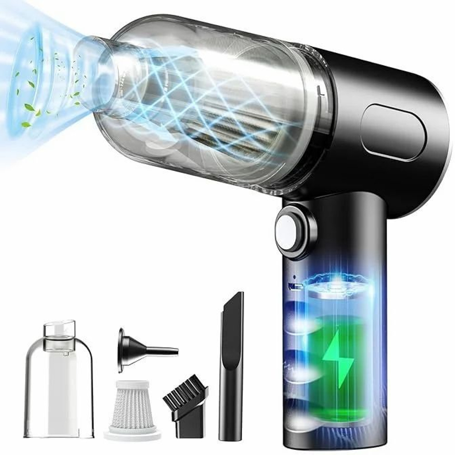 Image of SUTARIYA ENTERPRISE SE 3-in-1 Portable Car Vacuum Cleaner Powerful Dust Vehicle Interior Cleaner Cordless Vacuum Cleaner with Swappable Battery