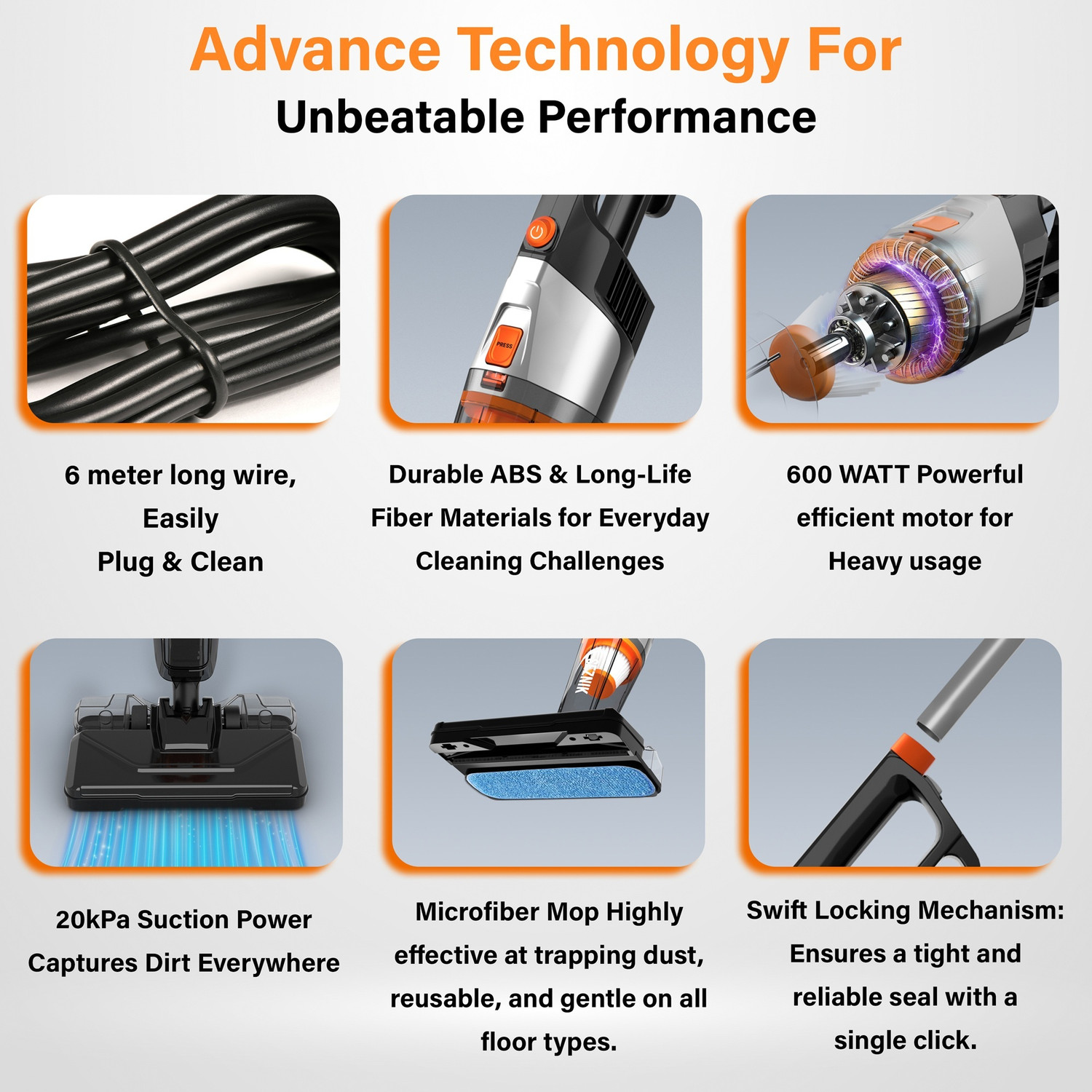 Image of SEZNIK Turbo Sweep Hand-held Vacuum Cleaner with 3 in 1 Mopping and Vacuum Hand-held Vacuum Cleaner with 2 in 1 Mopping and Vacuum
