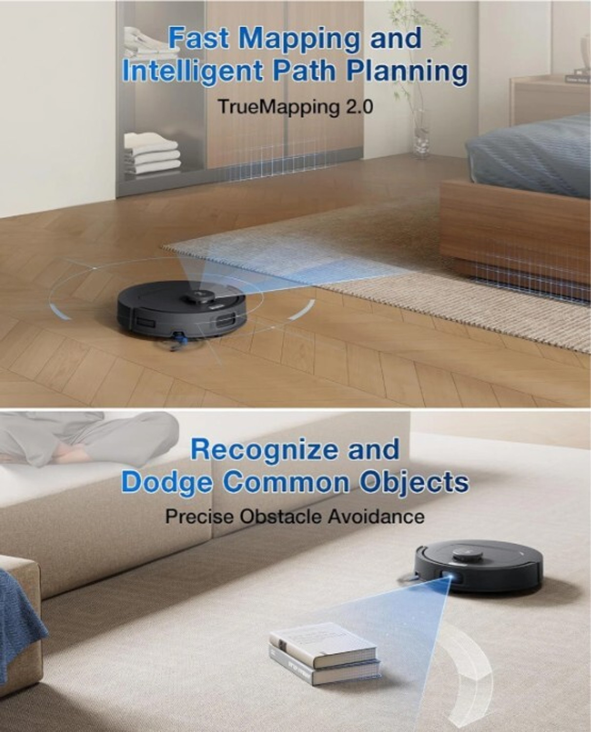 Image of ECOVACS Deebot T30e Omni Robot Vacuum and Mop Robotic Floor Cleaner Wet & Dry Vacuum Cleaner with 2 in 1 Mopping and Vacuum, Anti-Bacterial Cleaning, Reusable Dust Bag (WiFi Connectivity) (Black)