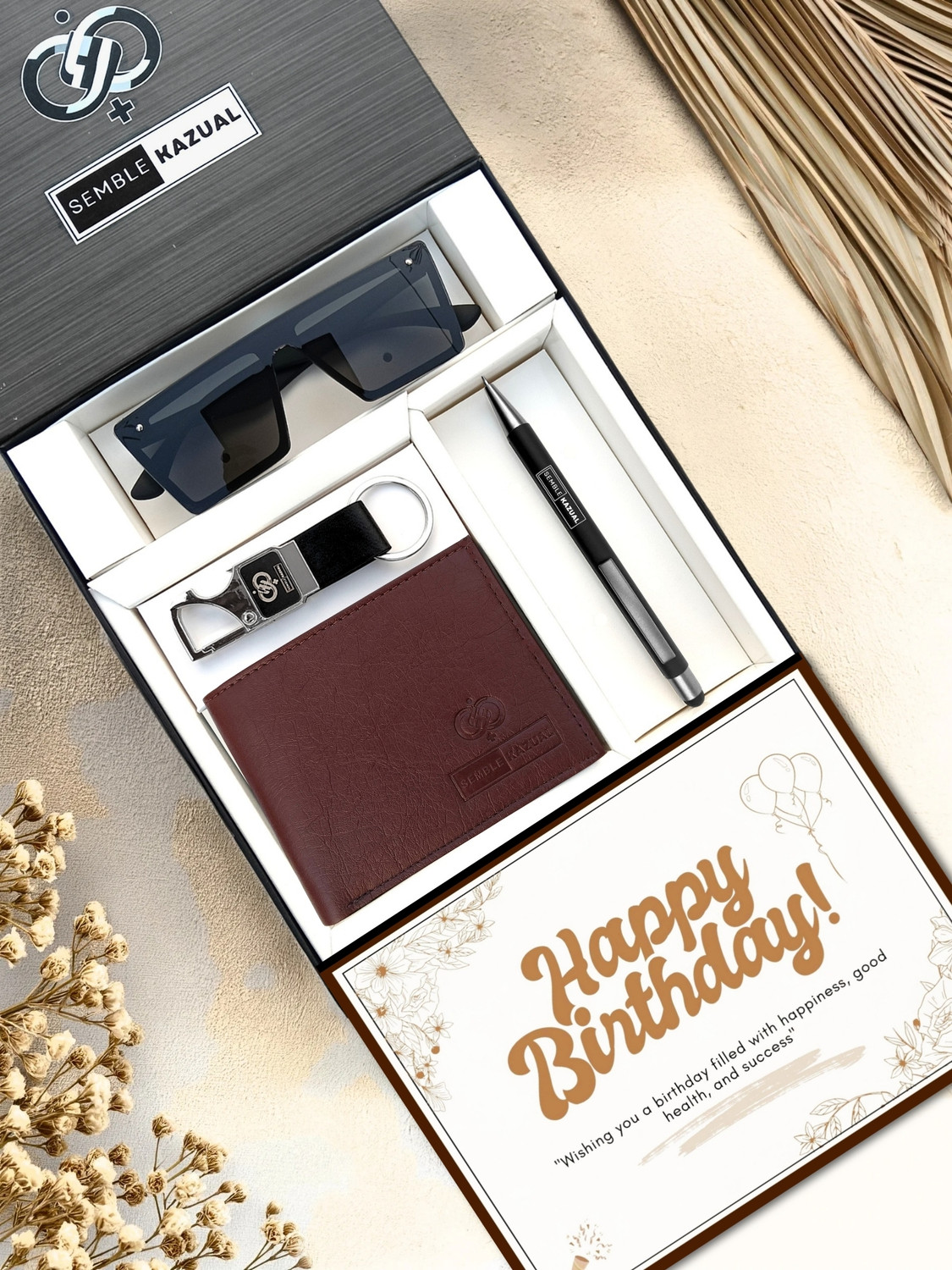 Image of SEMBLE KAZUAL Wallet, Keychain, Pen, Greeting Card, Gift Box Gift Set