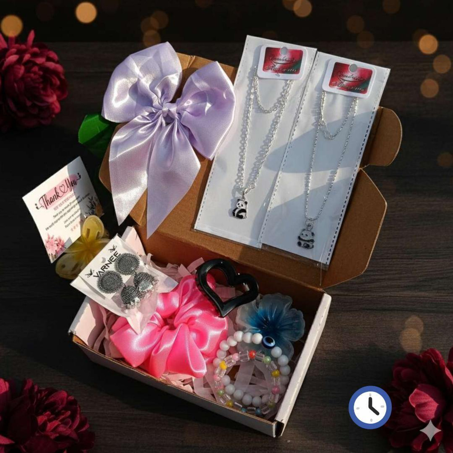 Image of hetu Artificial Flower, Bracelet, Gift Box, Jewellery Gift Set