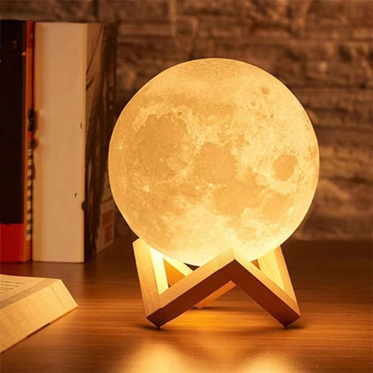Image of Viramart Moon Lamp 3D 7 Color Changing Moon Light Night Table lamp Night Lamp
