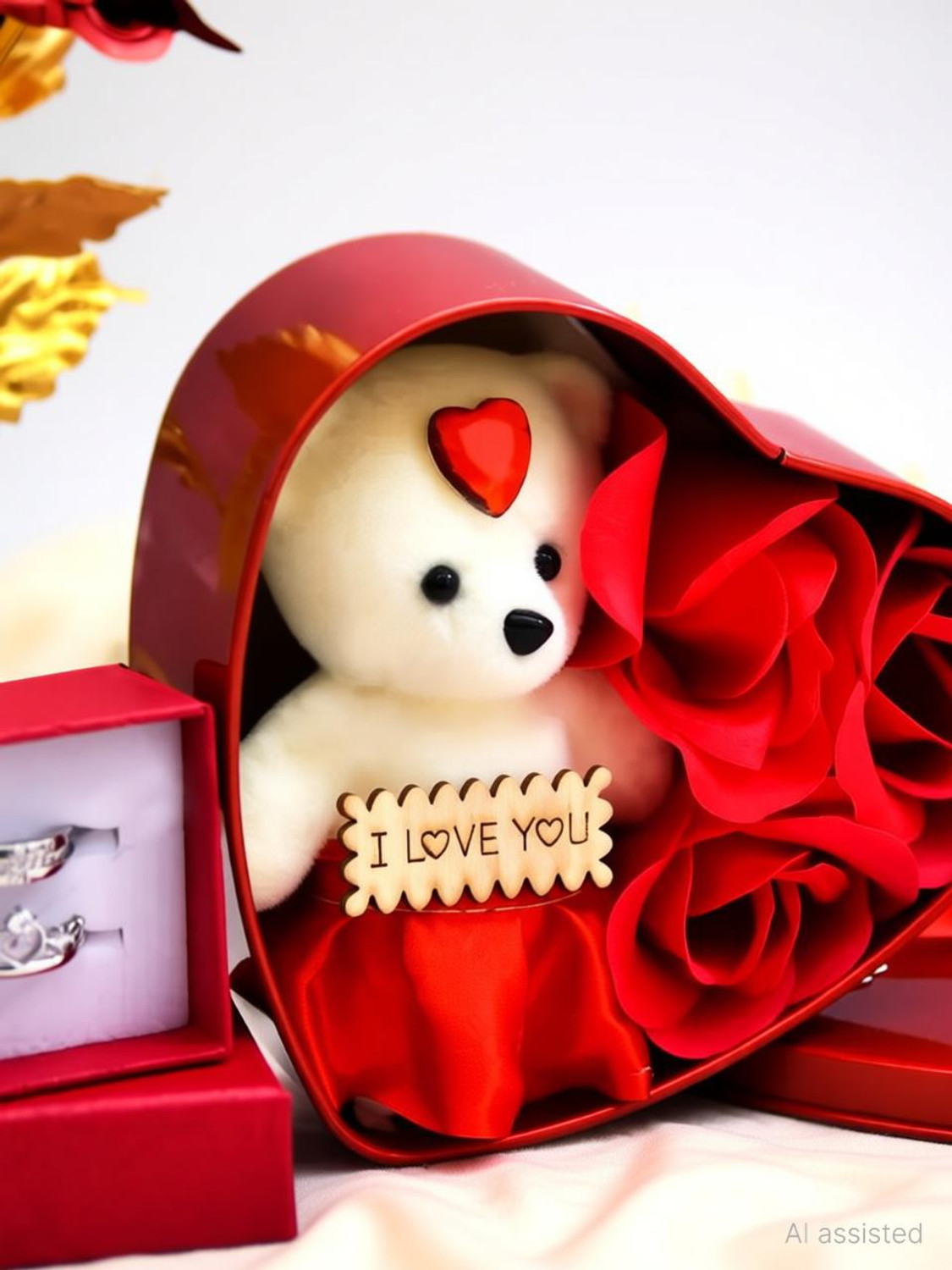 Image of AKSHAJ GIFTS Artificial Flower, Soft Toy, Message Pills Gift Set