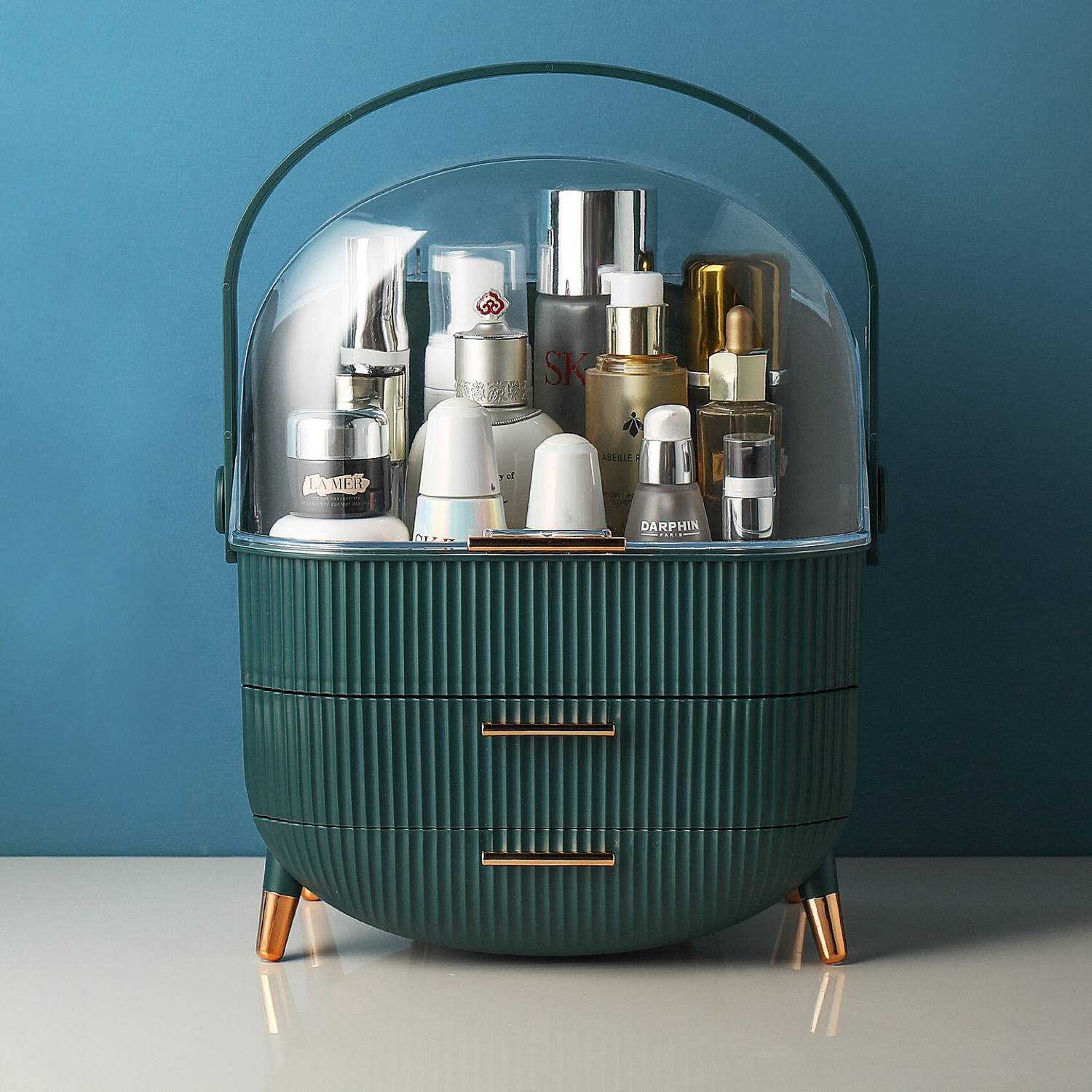 Aloxe Cute Makeup Cosmetic Organizer Box With Drawer Storage | Organizer Box For Women Makeup Vanity Box