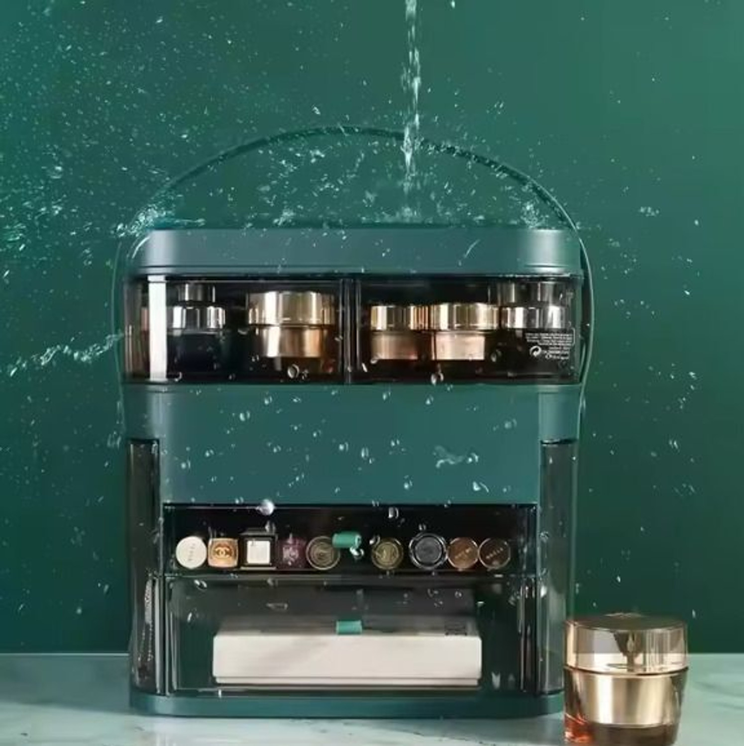 Image of IMAHAl LED Makeup Vanity Case, Cosmetic Organiser with Illuminated Mirror Jewelry Box, Makeup Box, Cosmetic Box Vanity Box