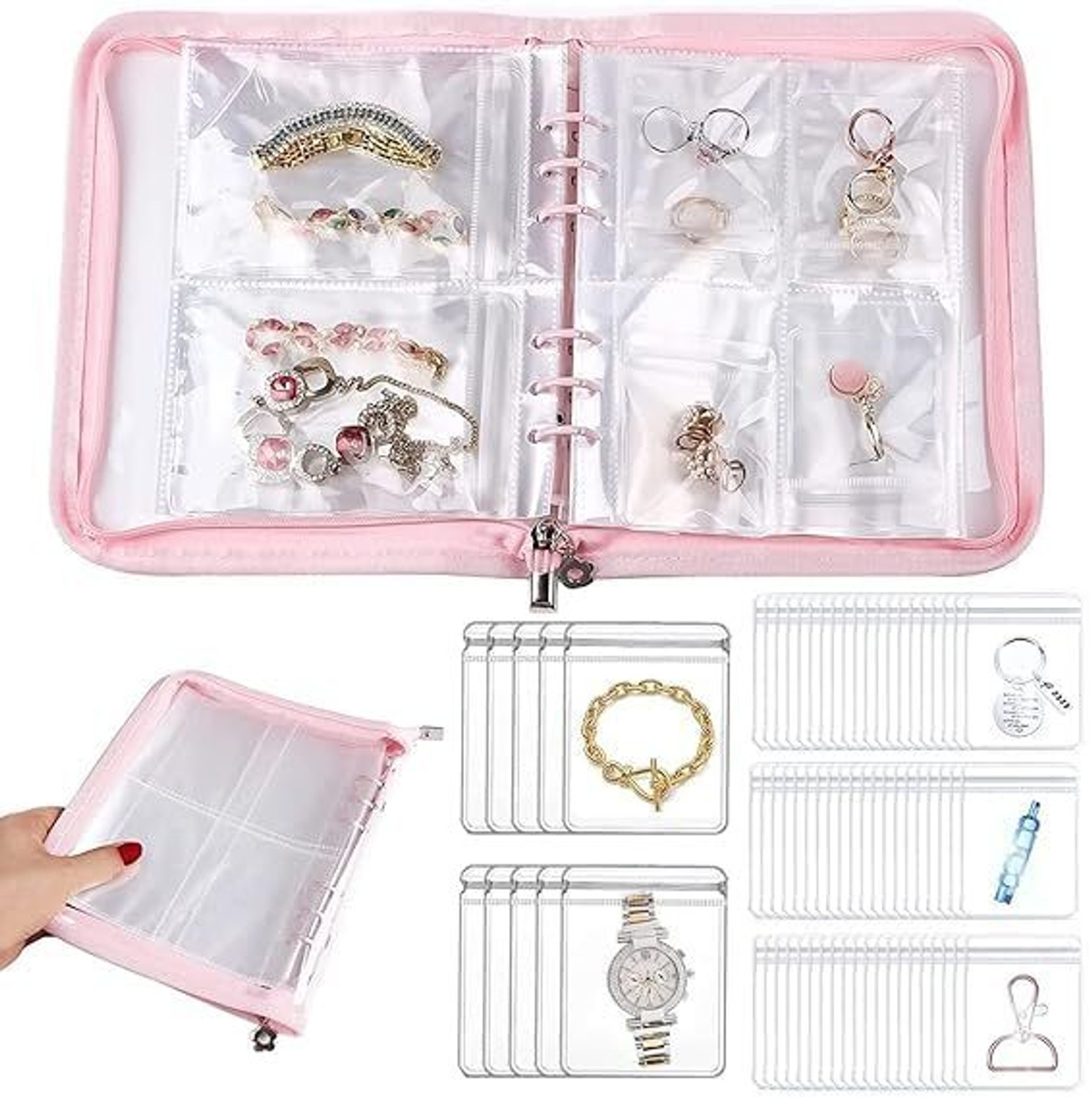 Image of SeaRegal Jewelry Organizer Pouch Earring Organizer Bag Transparent PVC storage box for easy organization and use Vanity Box