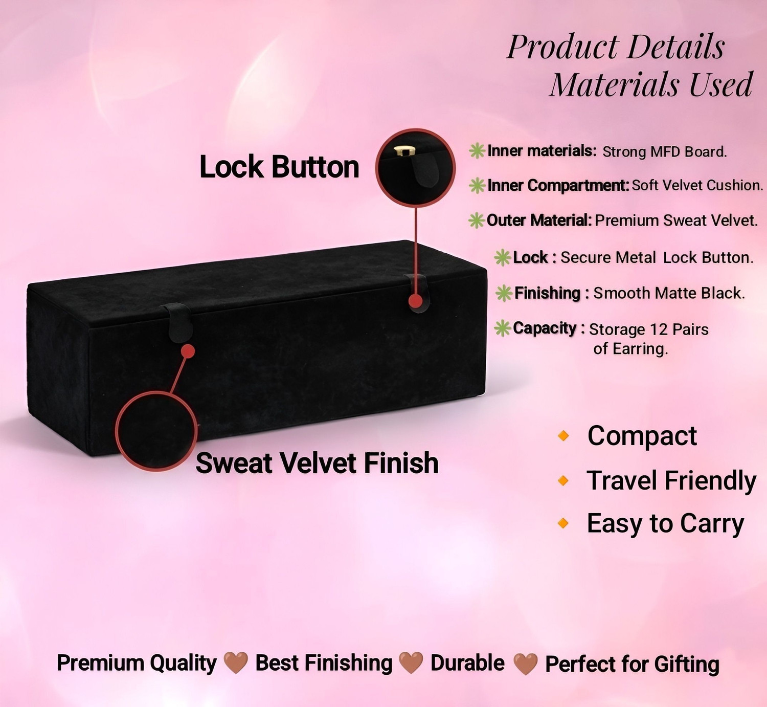 Image of COLMI Earring Organizer box Foldable Vanity Box For Women Foldable Vanity Box