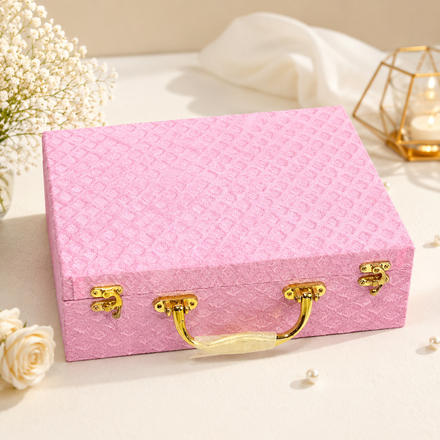 Image of tosim 3 Rod Bangle Box Jewellery Organizer for Women Premium Velvet Chudi Storage Box Jewellery Storage Box, Vanity Box, Bangle Storage Box, Chudi Box Vanity Box