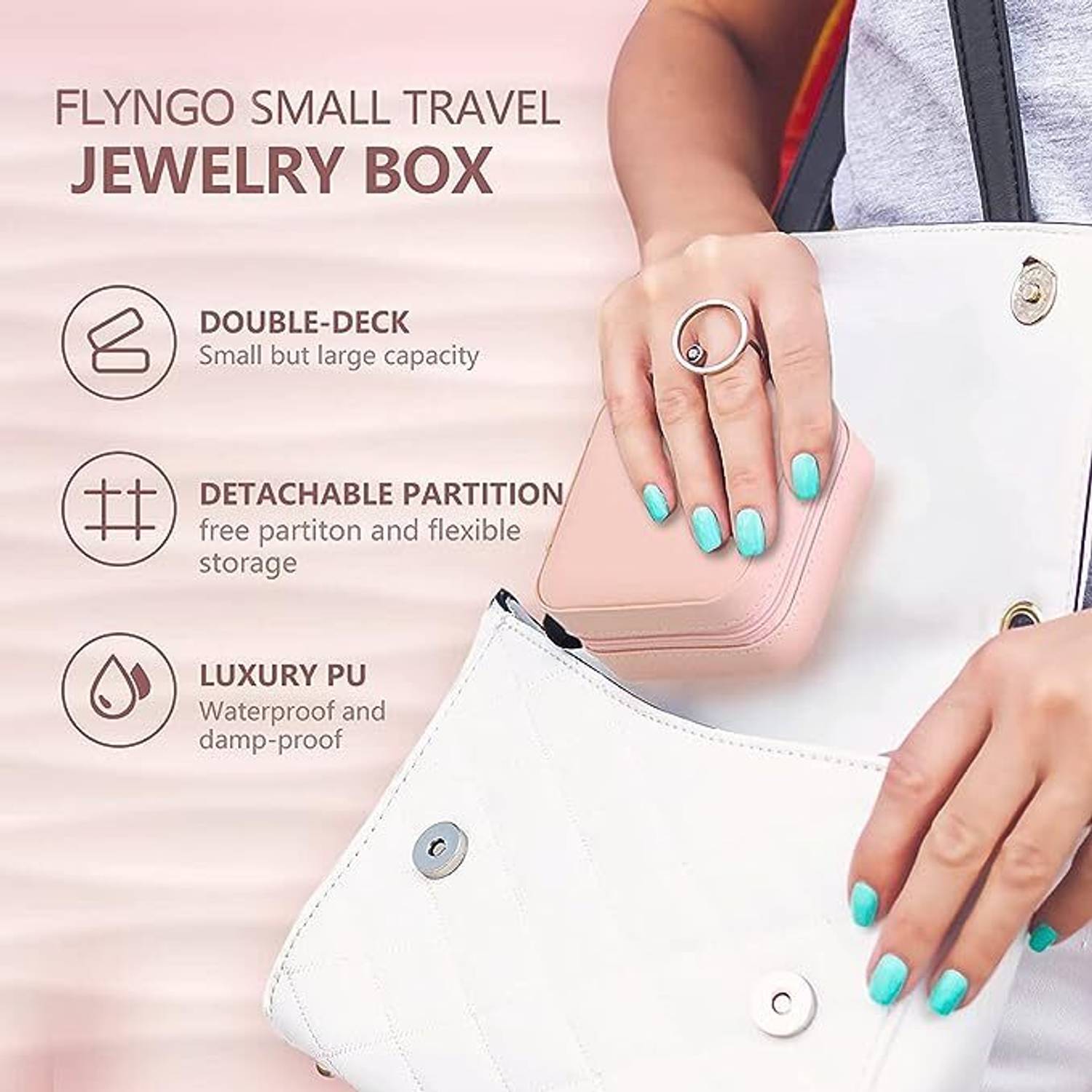 Inha Retail Poratble Mini PU Leather Small Jewelry Box Jewelry