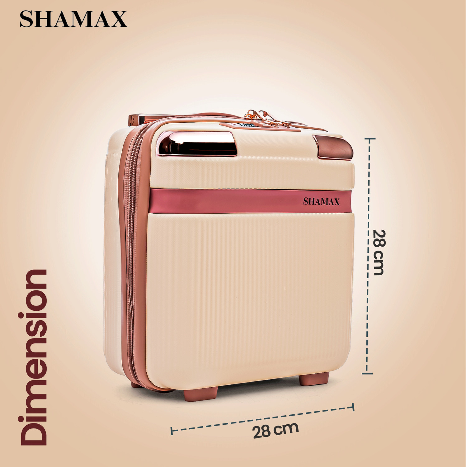 Image of Shamax Vanity Box (Mini Luggage) Cosmetic Storage Box for Jewellery, Skincare & Beauty Makeup and Jewellery Storage, Combination Lock Vanity Box